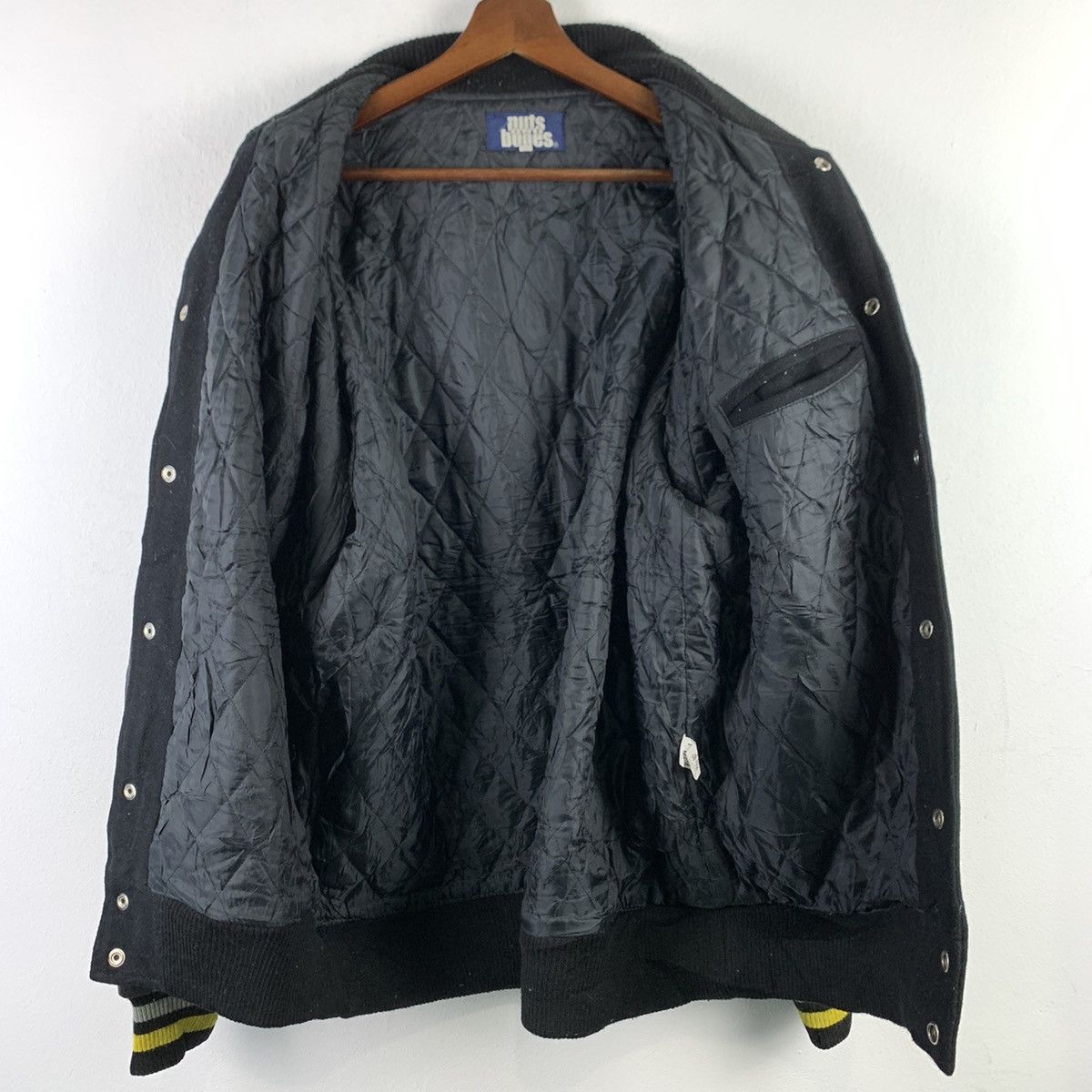 Japanese Brand × Other 🔥NK108🔥Nuts and Bones ILLAMATIL Black varsity jackets Size US XL / EU 56 / 4 - 4 Thumbnail