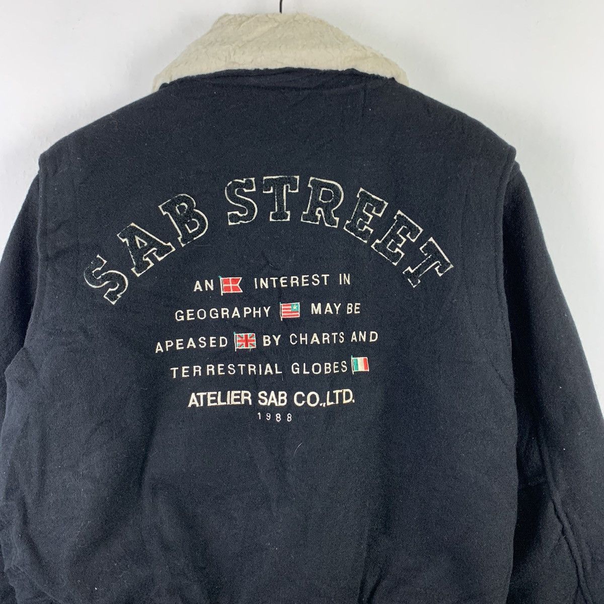 Japanese Brand × Vintage 🔥NK80🔥vintage SAB STREET outwear wool varsity jackets black Size US M / EU 48-50 / 2 - 2 Thumbnail