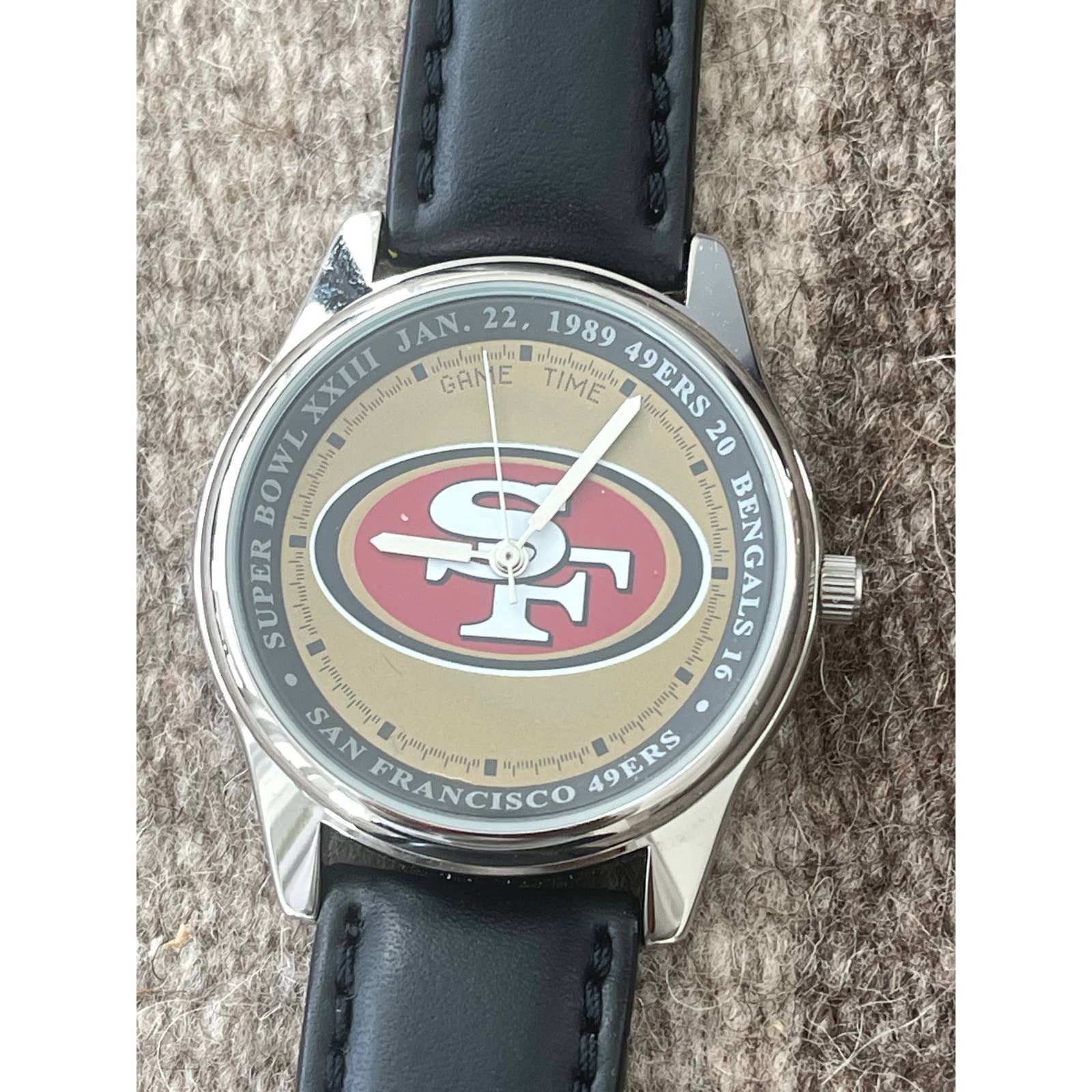 Gametime 49's Vintage Super Bowl XXIII 1989 Leather Band Watch New Batt