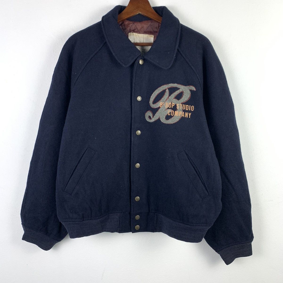 Japanese Brand × Vintage NEEDGONE🔥NS302🔥B-Bob studio company wool varsity jackets Size US L / EU 52-54 / 3 - 1 Thumbnail