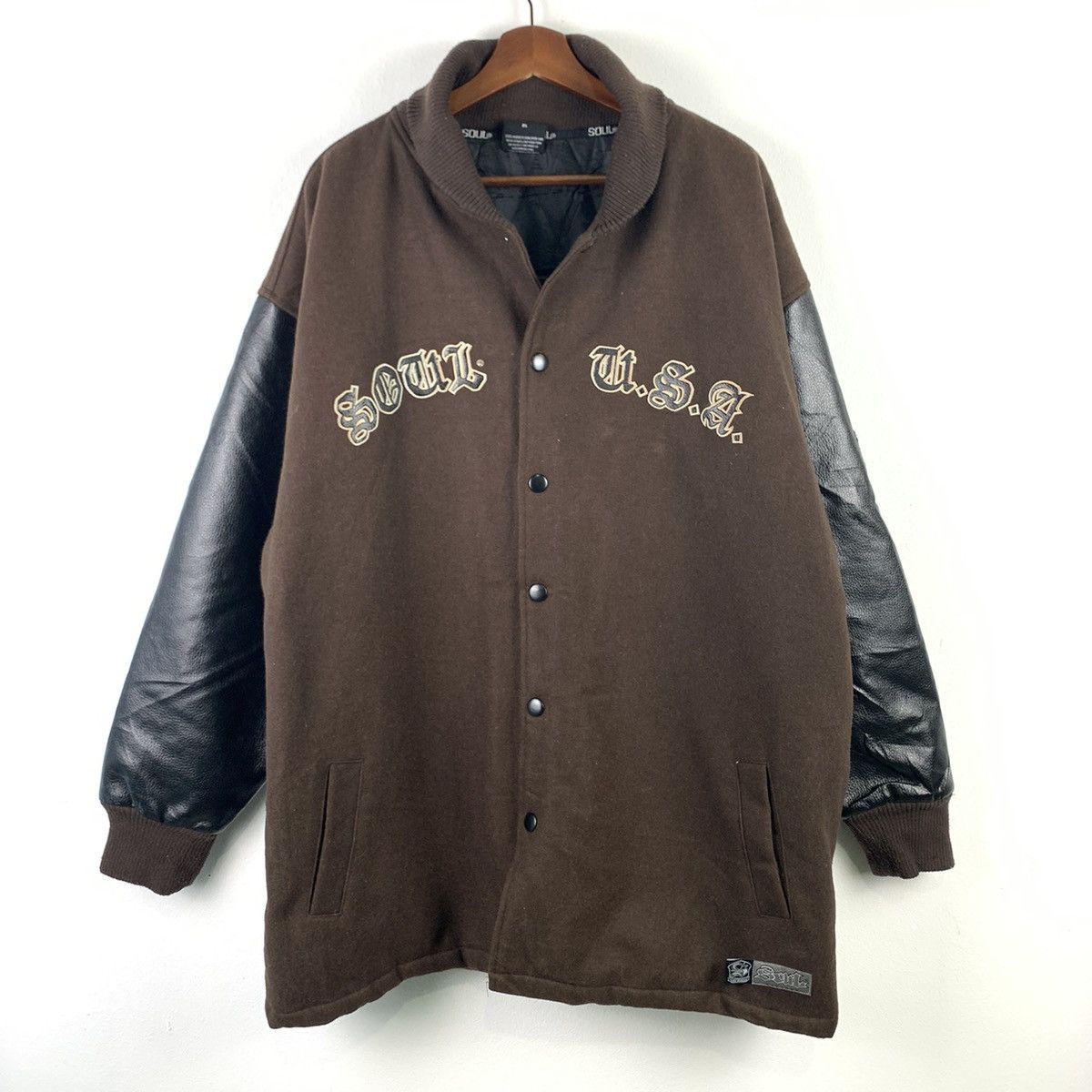Japanese Brand 🔥NEED GONE🔥NK12🔥Soul Leather varsity jacket Size US XXL / EU 58 / 5 - 1 Thumbnail