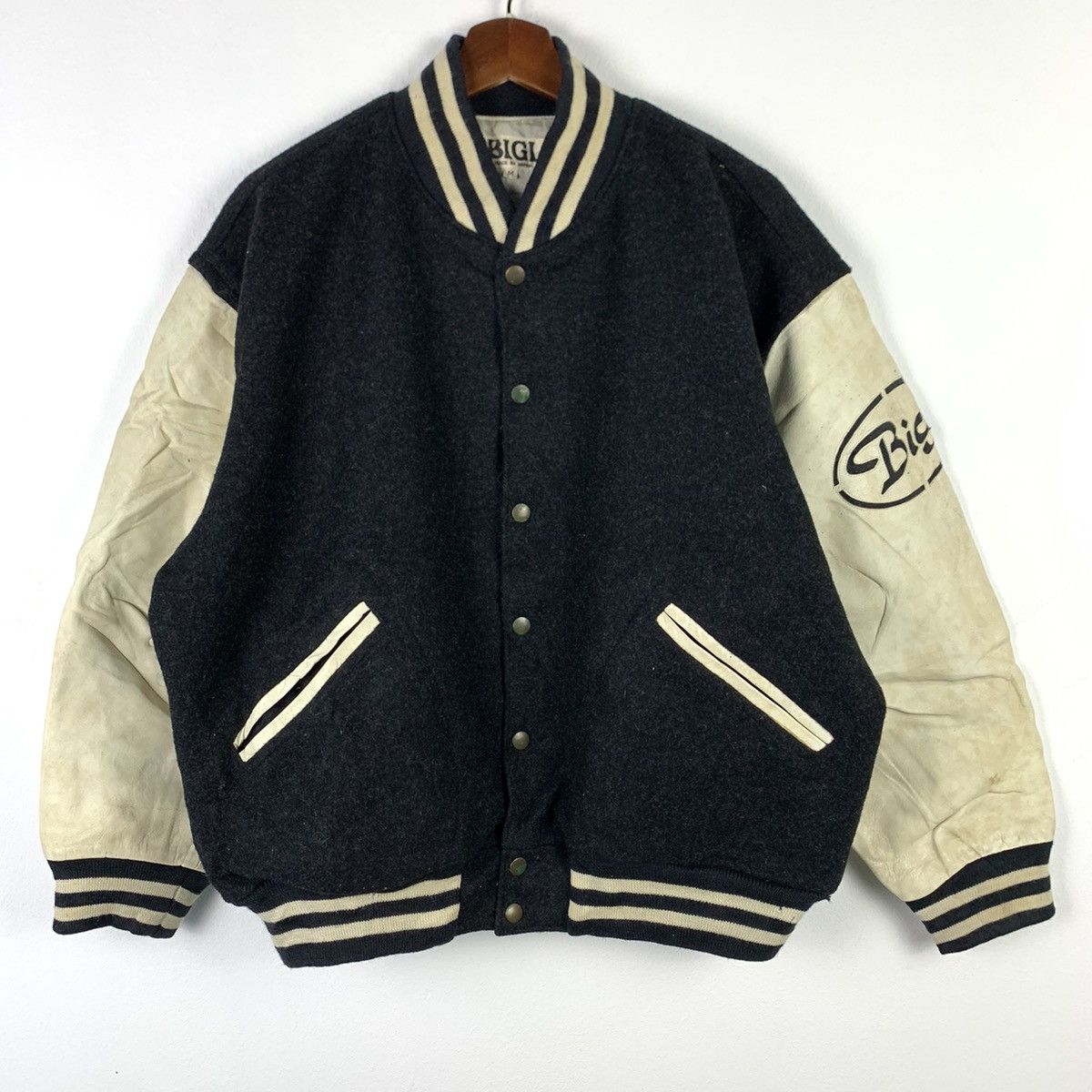 BIGI × Vintage 🔥NS245🔥Vintage BIGI TOKYO SPIRIT Leather varsity jacket Size US M / EU 48-50 / 2 - 2 Thumbnail