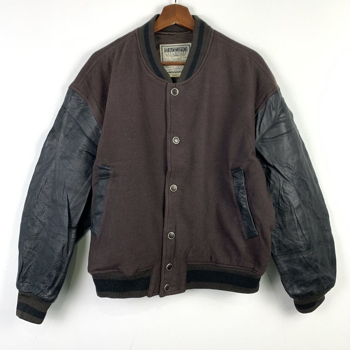 Japanese Brand × Vintage 🔥NS249🔥Vintage PACCINO art Leather Varsity jacket Size US M / EU 48-50 / 2 - 2 Thumbnail