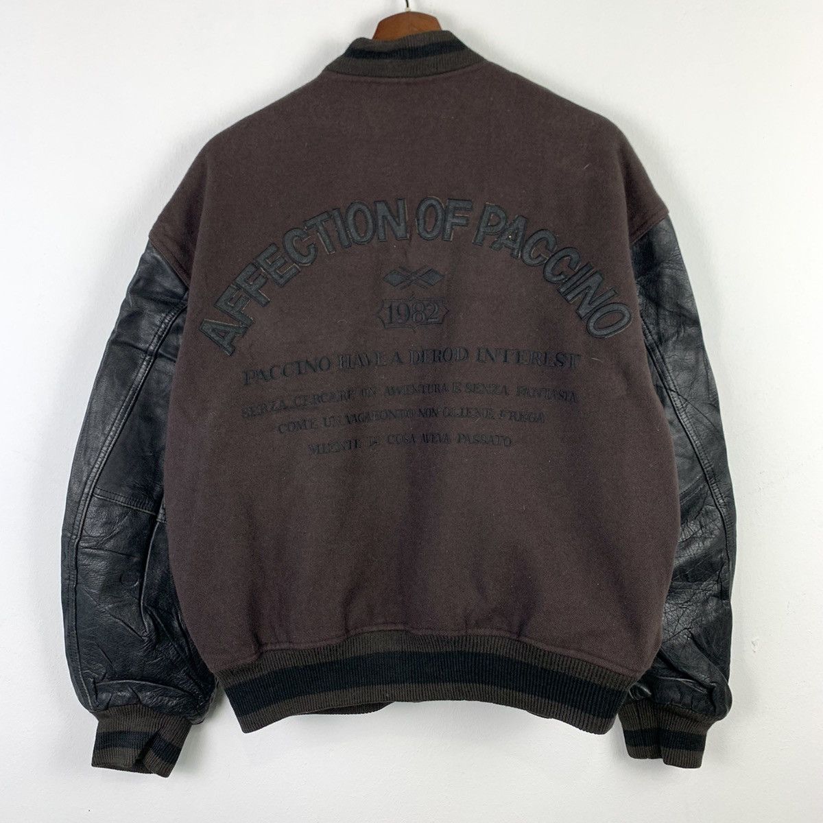 Japanese Brand × Vintage 🔥NS249🔥Vintage PACCINO art Leather Varsity jacket Size US M / EU 48-50 / 2 - 1 Thumbnail