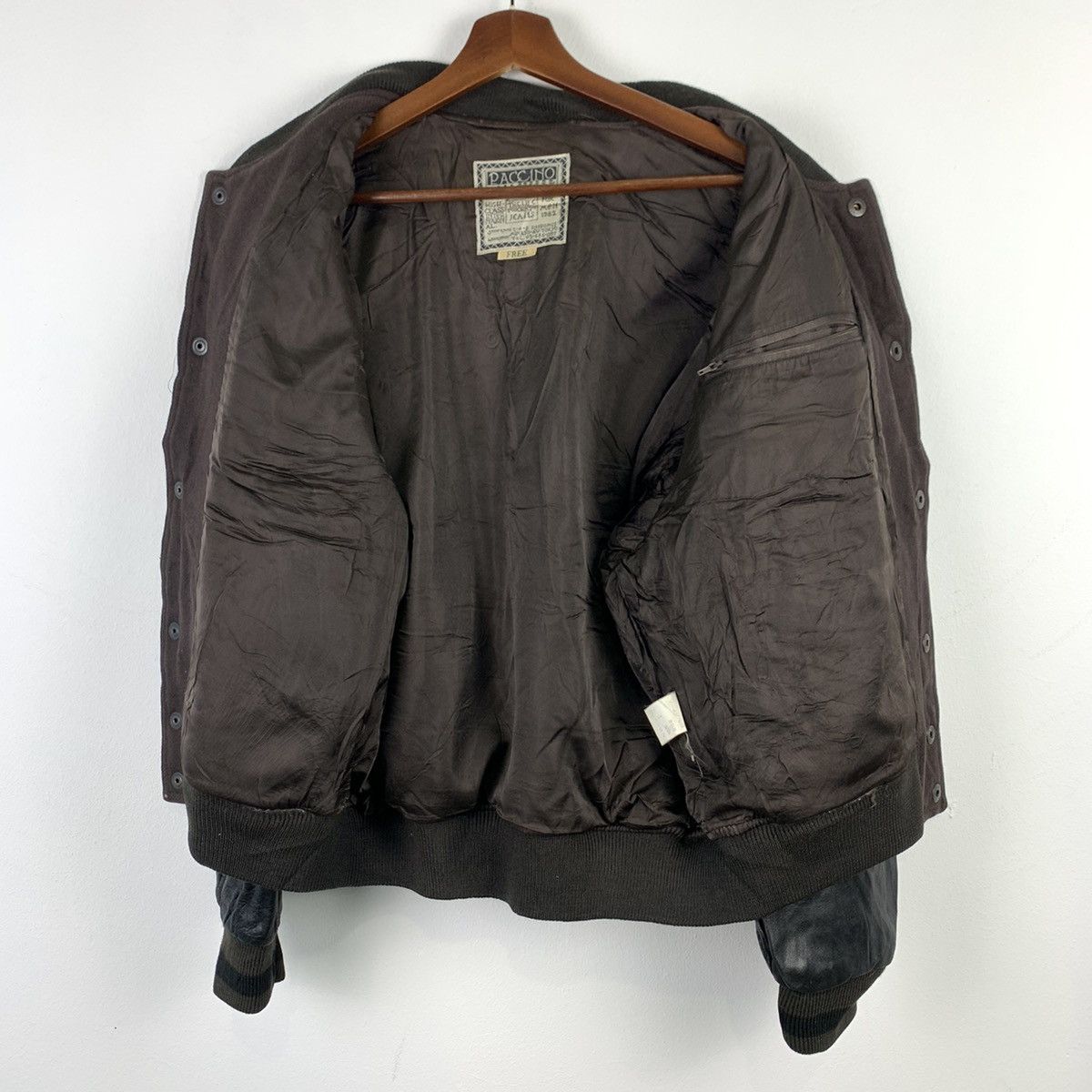 Japanese Brand × Vintage 🔥NS249🔥Vintage PACCINO art Leather Varsity jacket Size US M / EU 48-50 / 2 - 3 Thumbnail