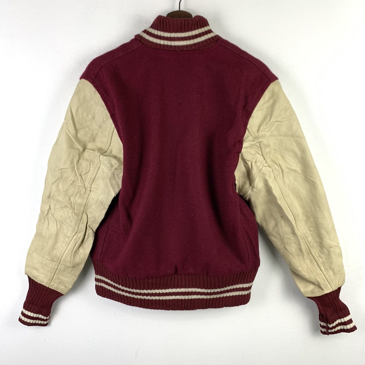 Vintage 🔥NK103🔥Vintage ALBION Dark Red Plain Varsity jackets Size US S / EU 44-46 / 1 - 3 Thumbnail