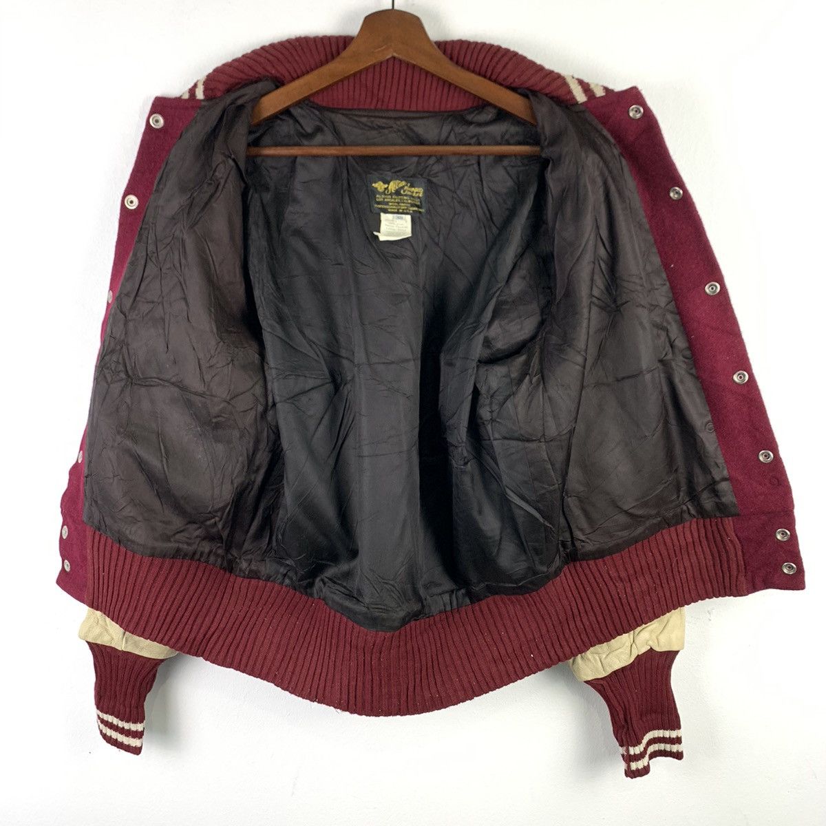 Vintage 🔥NK103🔥Vintage ALBION Dark Red Plain Varsity jackets Size US S / EU 44-46 / 1 - 4 Thumbnail