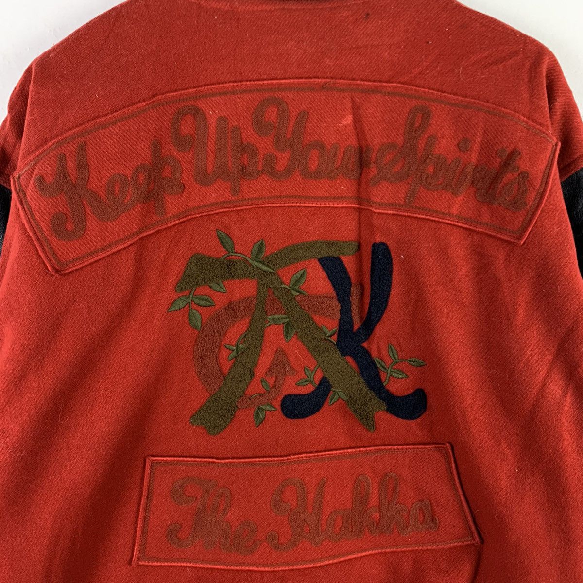Japanese Brand × Vintage 🔥NK43🔥HAKKA BRAND keep spirit Leather varsity jackets Size US L / EU 52-54 / 3 - 2 Thumbnail