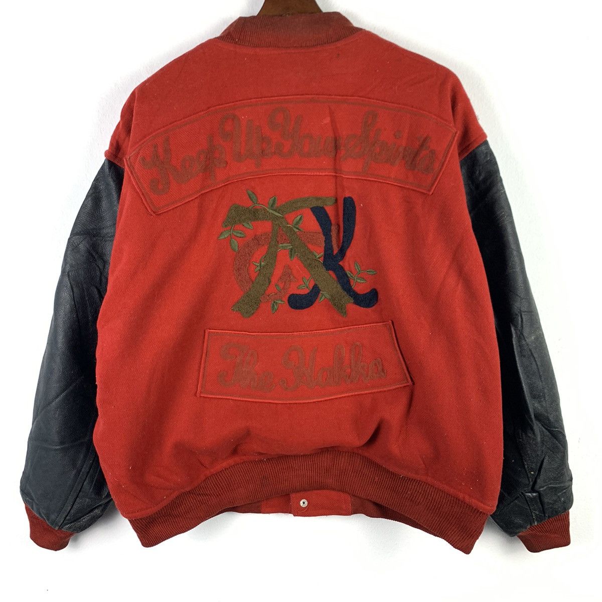 Japanese Brand × Vintage 🔥NK43🔥HAKKA BRAND keep spirit Leather varsity jackets Size US L / EU 52-54 / 3 - 1 Thumbnail