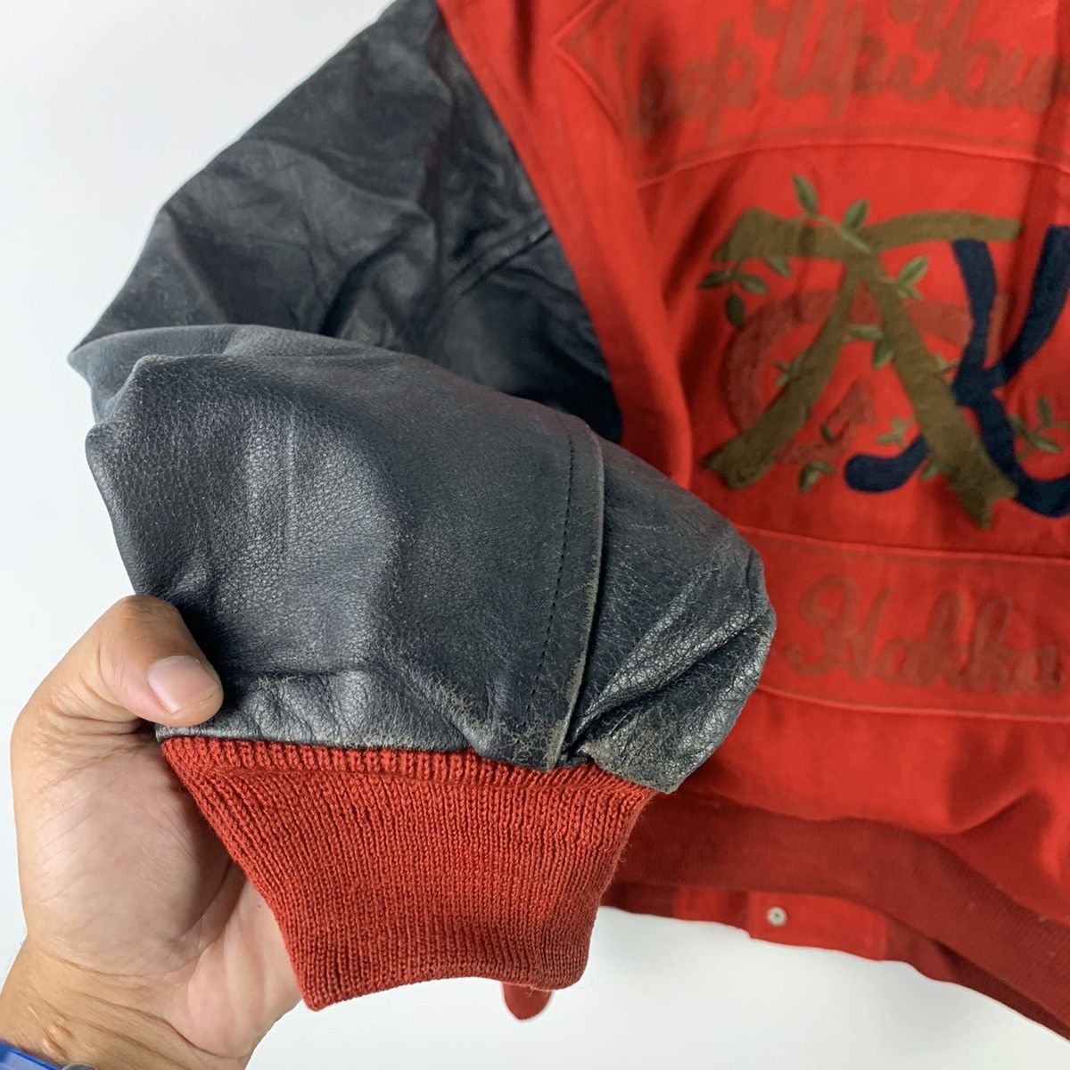 Japanese Brand × Vintage 🔥NK43🔥HAKKA BRAND keep spirit Leather varsity jackets Size US L / EU 52-54 / 3 - 5 Thumbnail
