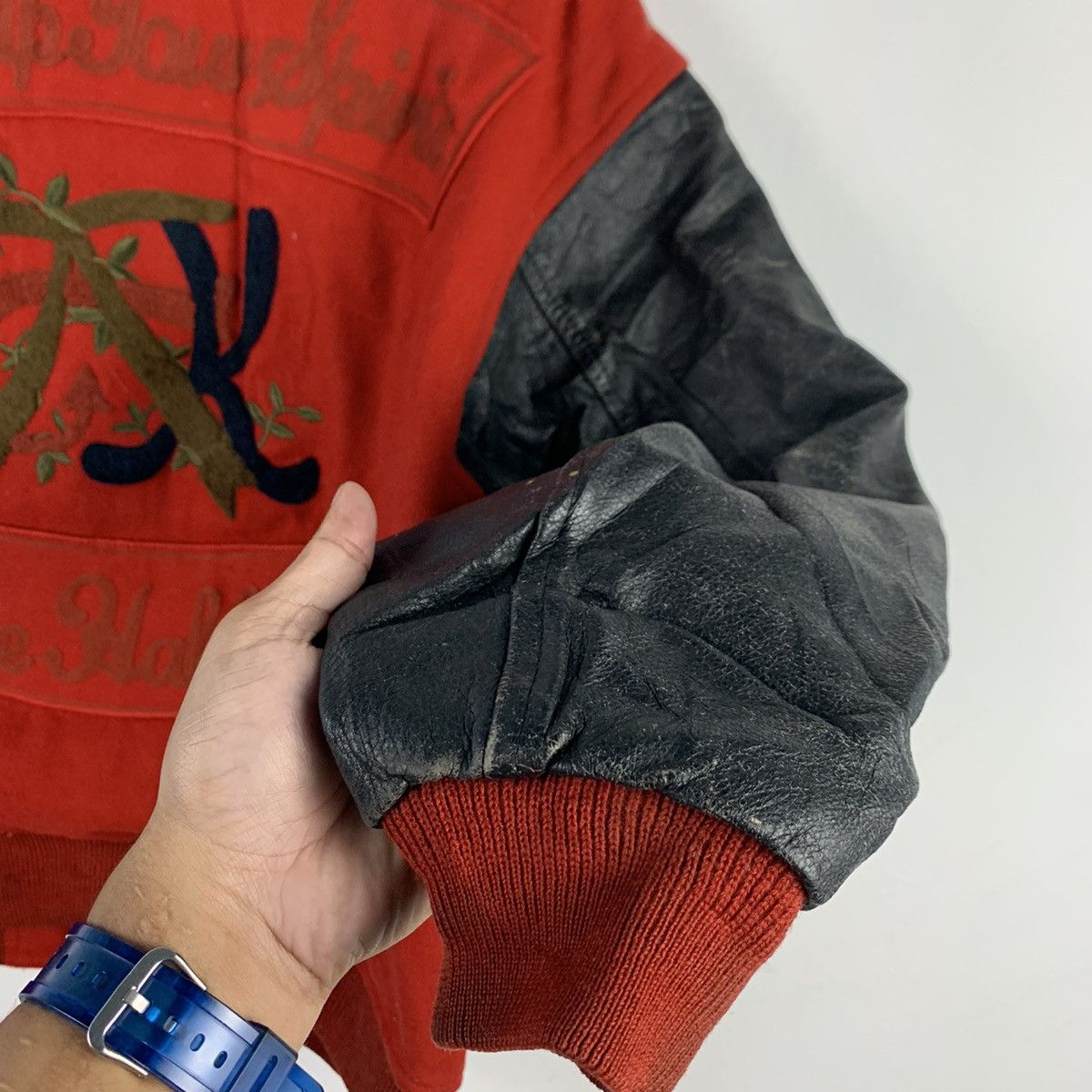 Japanese Brand × Vintage 🔥NK43🔥HAKKA BRAND keep spirit Leather varsity jackets Size US L / EU 52-54 / 3 - 6 Thumbnail