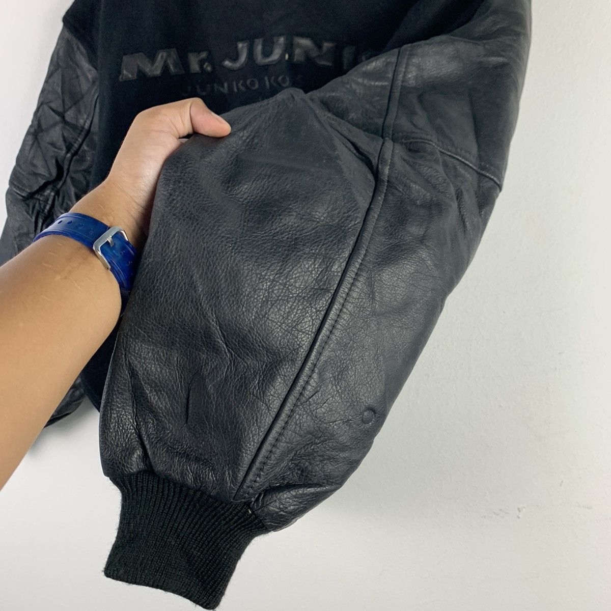 Mr. Junko × Vintage 🔥NK51🔥Mr.JUNKO Black Leather varsity jackets Size US S / EU 44-46 / 1 - 5 Thumbnail