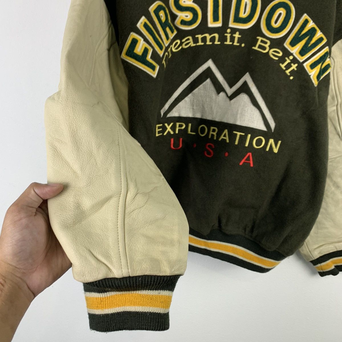 Japanese Brand × Vintage 🔥NK34🔥VTG FIRTS DOWN Big Embroidered varsity jackets Size US M / EU 48-50 / 2 - 5 Thumbnail
