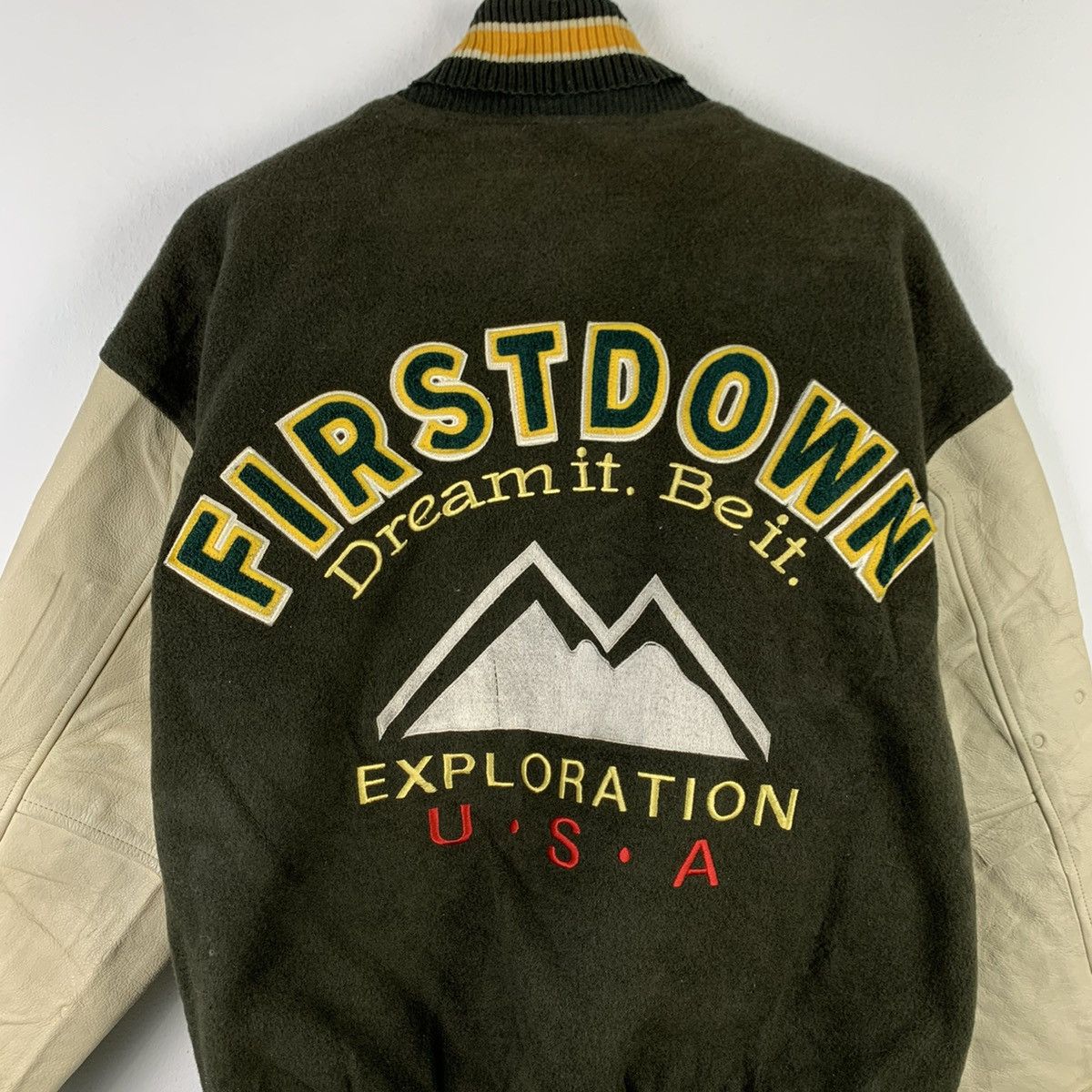 Japanese Brand × Vintage 🔥NK34🔥VTG FIRTS DOWN Big Embroidered varsity jackets Size US M / EU 48-50 / 2 - 2 Thumbnail