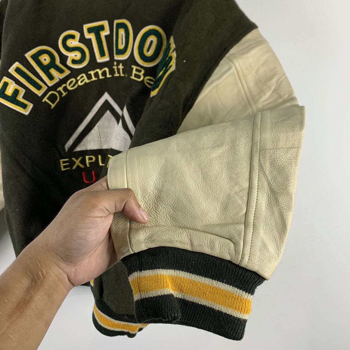 Japanese Brand × Vintage 🔥NK34🔥VTG FIRTS DOWN Big Embroidered varsity jackets Size US M / EU 48-50 / 2 - 6 Thumbnail