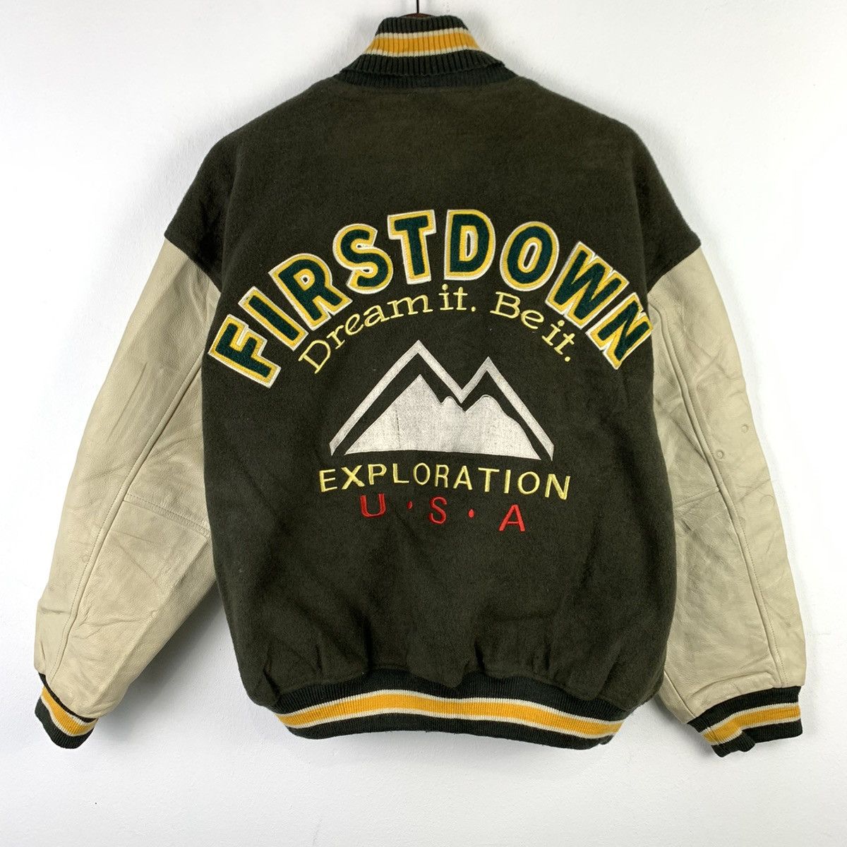 Japanese Brand × Vintage 🔥NK34🔥VTG FIRTS DOWN Big Embroidered varsity jackets Size US M / EU 48-50 / 2 - 1 Thumbnail