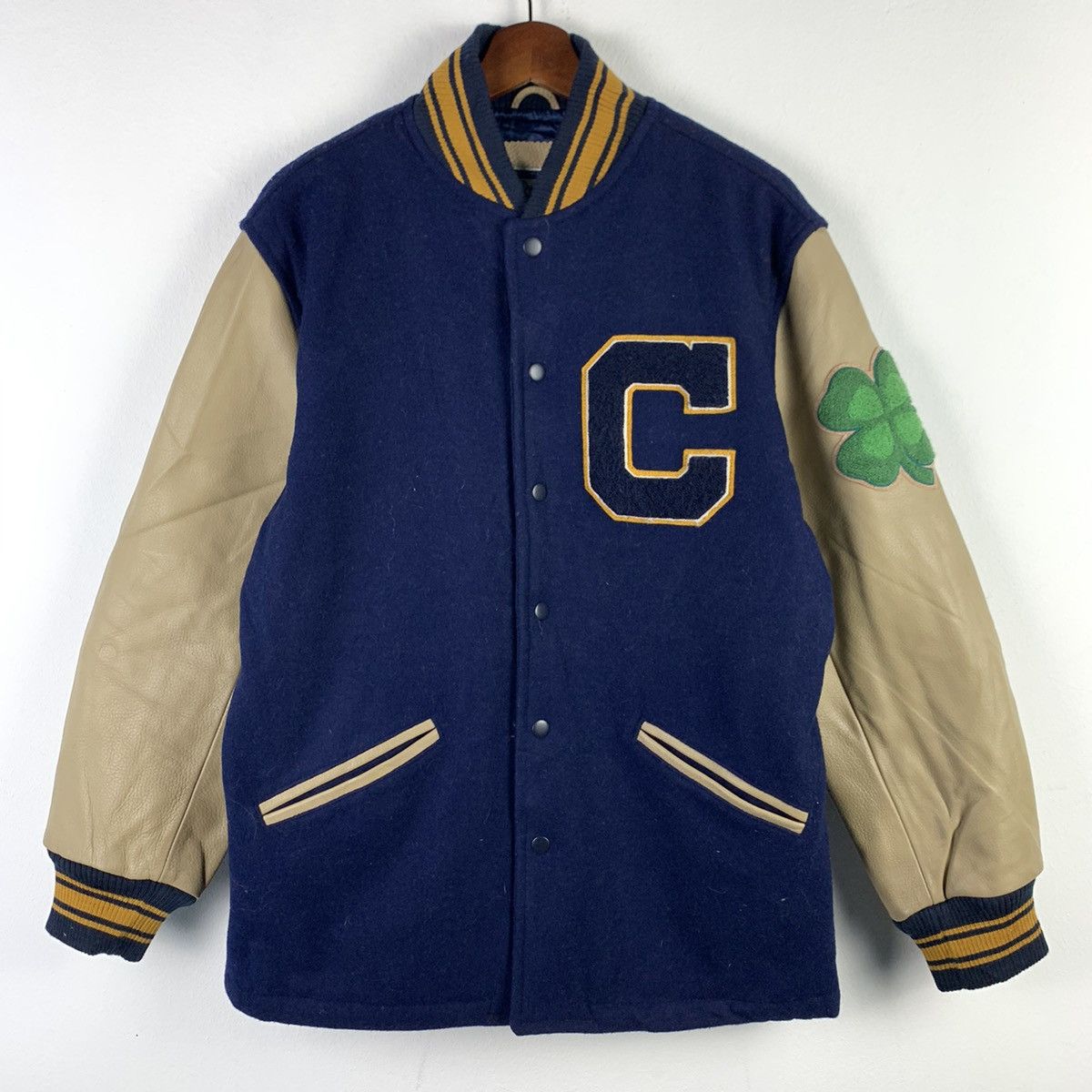 Japanese Brand 🔥NK46🔥Dog House union made Leather varsity jackets Size US M / EU 48-50 / 2 - 2 Thumbnail