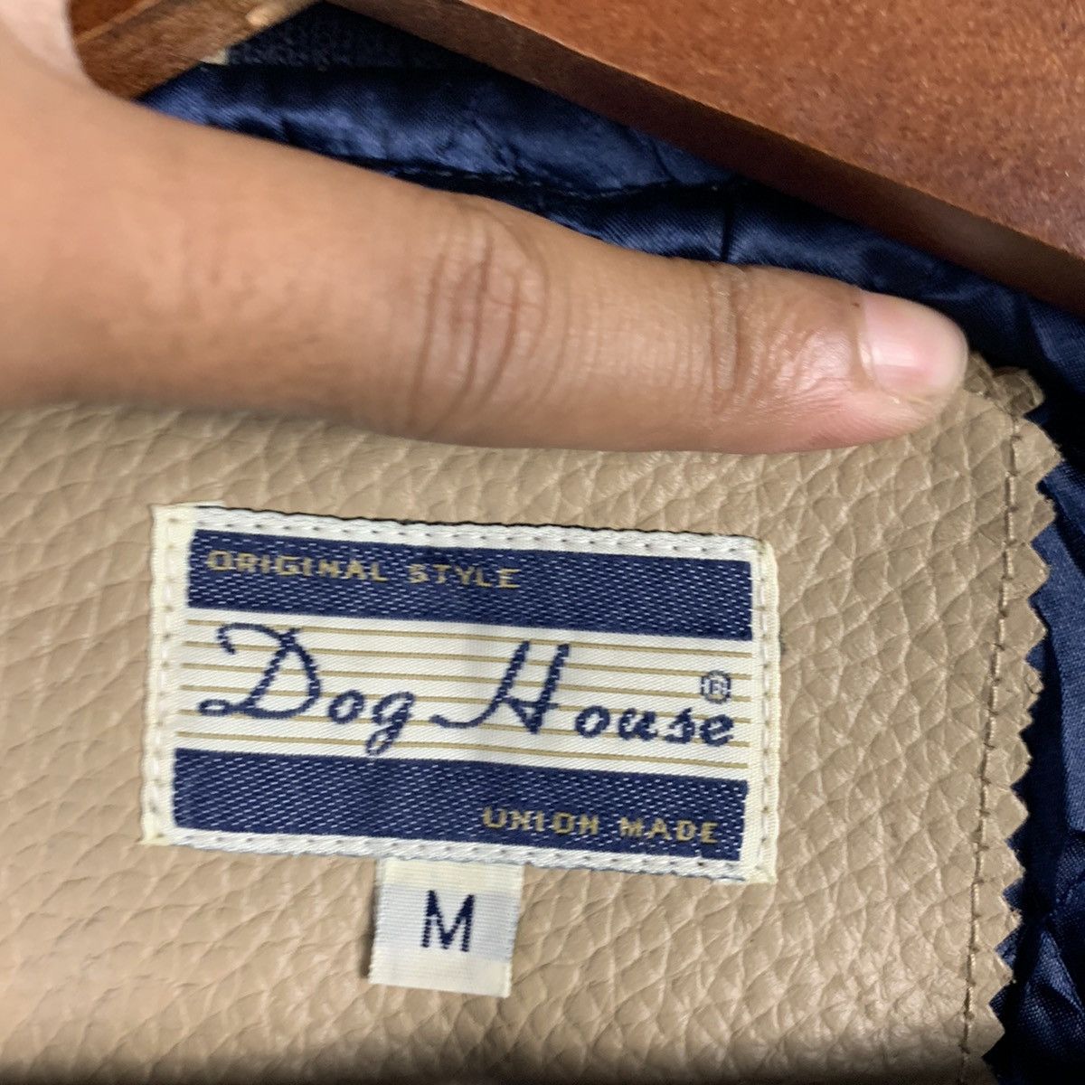 Japanese Brand 🔥NK46🔥Dog House union made Leather varsity jackets Size US M / EU 48-50 / 2 - 8 Thumbnail