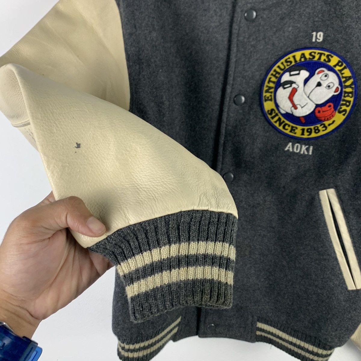 Japanese Brand × Vintage 🔥NK47🔥Vintage japanesebrand Hoki ice varsity jackets Size US M / EU 48-50 / 2 - 4 Thumbnail