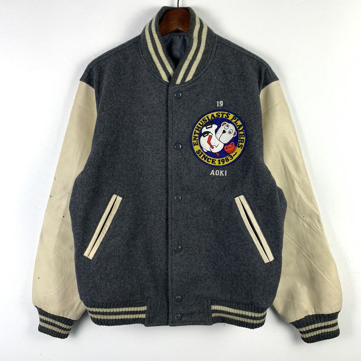 Japanese Brand × Vintage 🔥NK47🔥Vintage japanesebrand Hoki ice varsity jackets Size US M / EU 48-50 / 2 - 1 Thumbnail