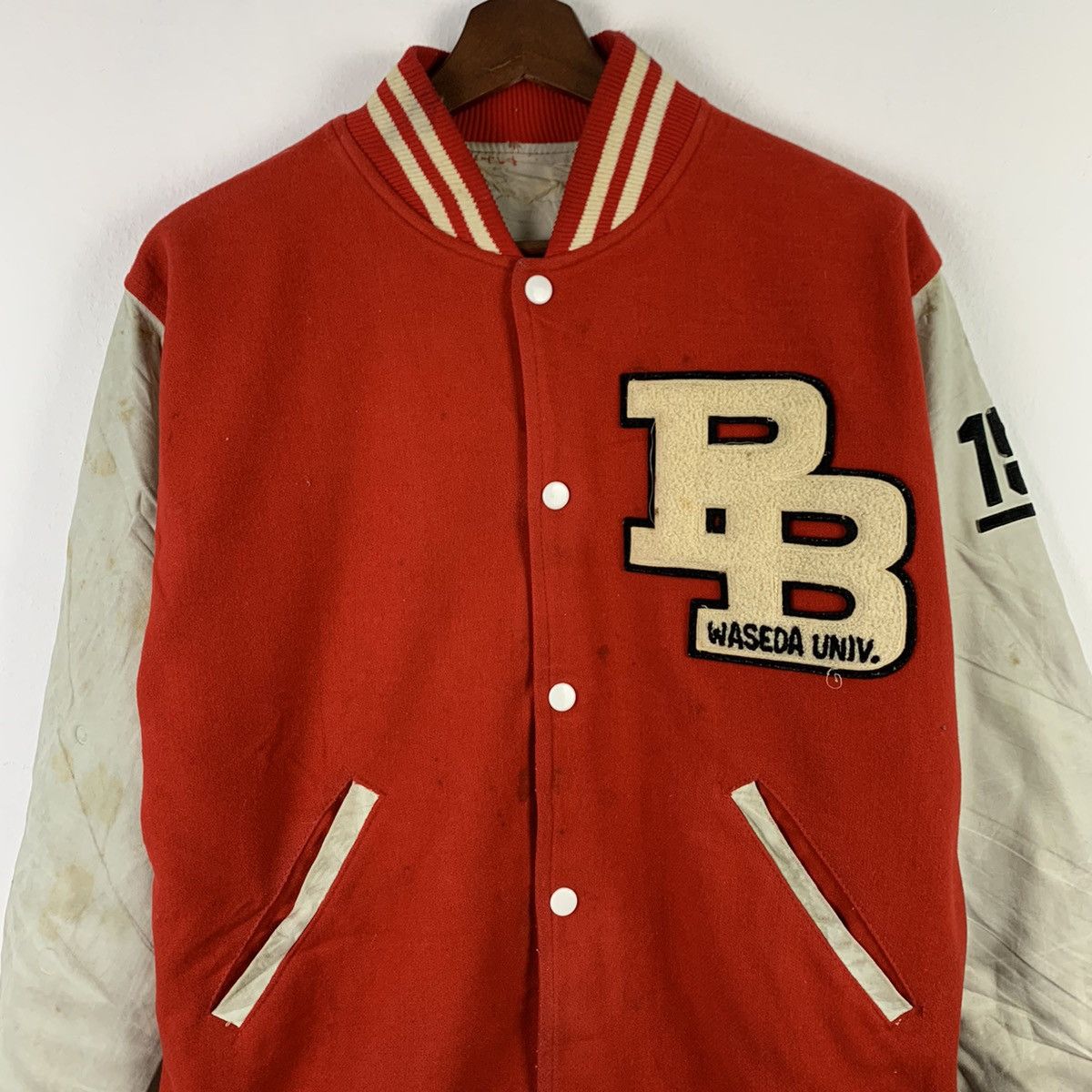 Japanese Brand × Vintage 🔥NK31🔥WASEDA UNIV Pu Leather varsity jackets Size US M / EU 48-50 / 2 - 2 Thumbnail
