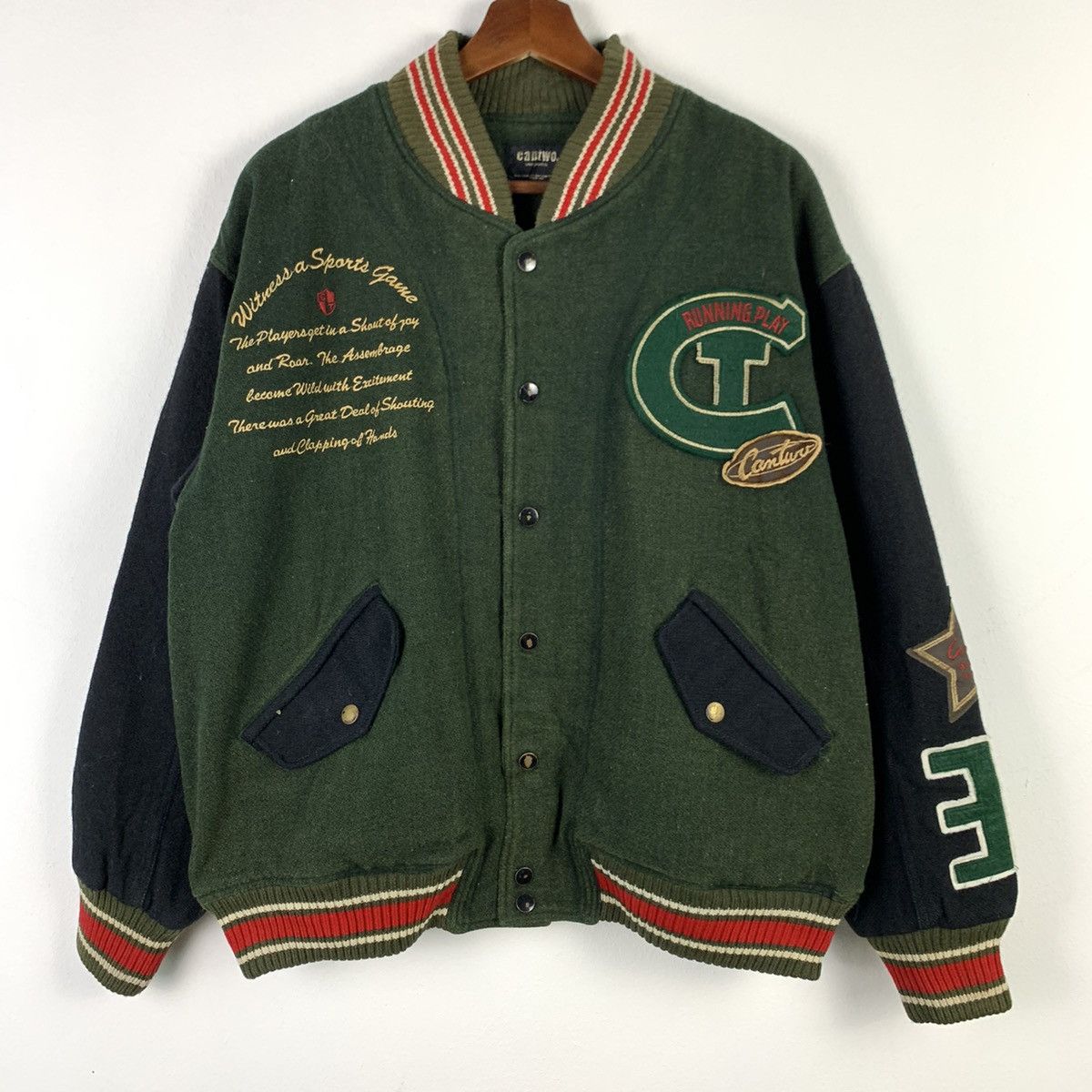 Vintage 🔥NS267🔥vintage can two woll varsity jacket big logos Size US M / EU 48-50 / 2 - 2 Thumbnail
