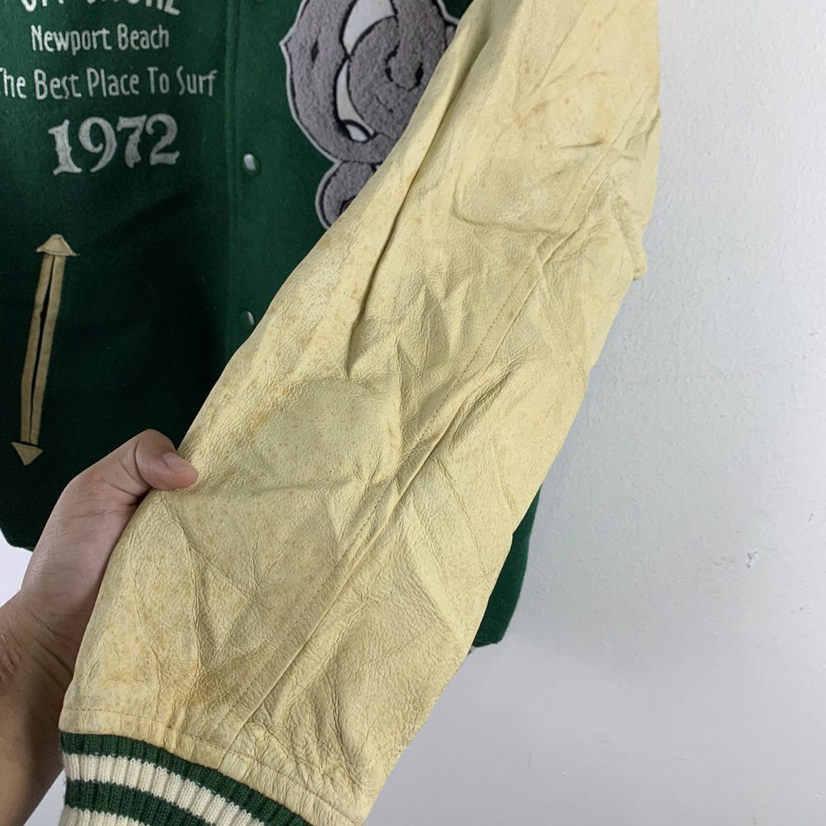 Japanese Brand × Vintage 🔥NS381🔥vintage OFF SHORE Green varsity jackets Size US M / EU 48-50 / 2 - 9 Thumbnail