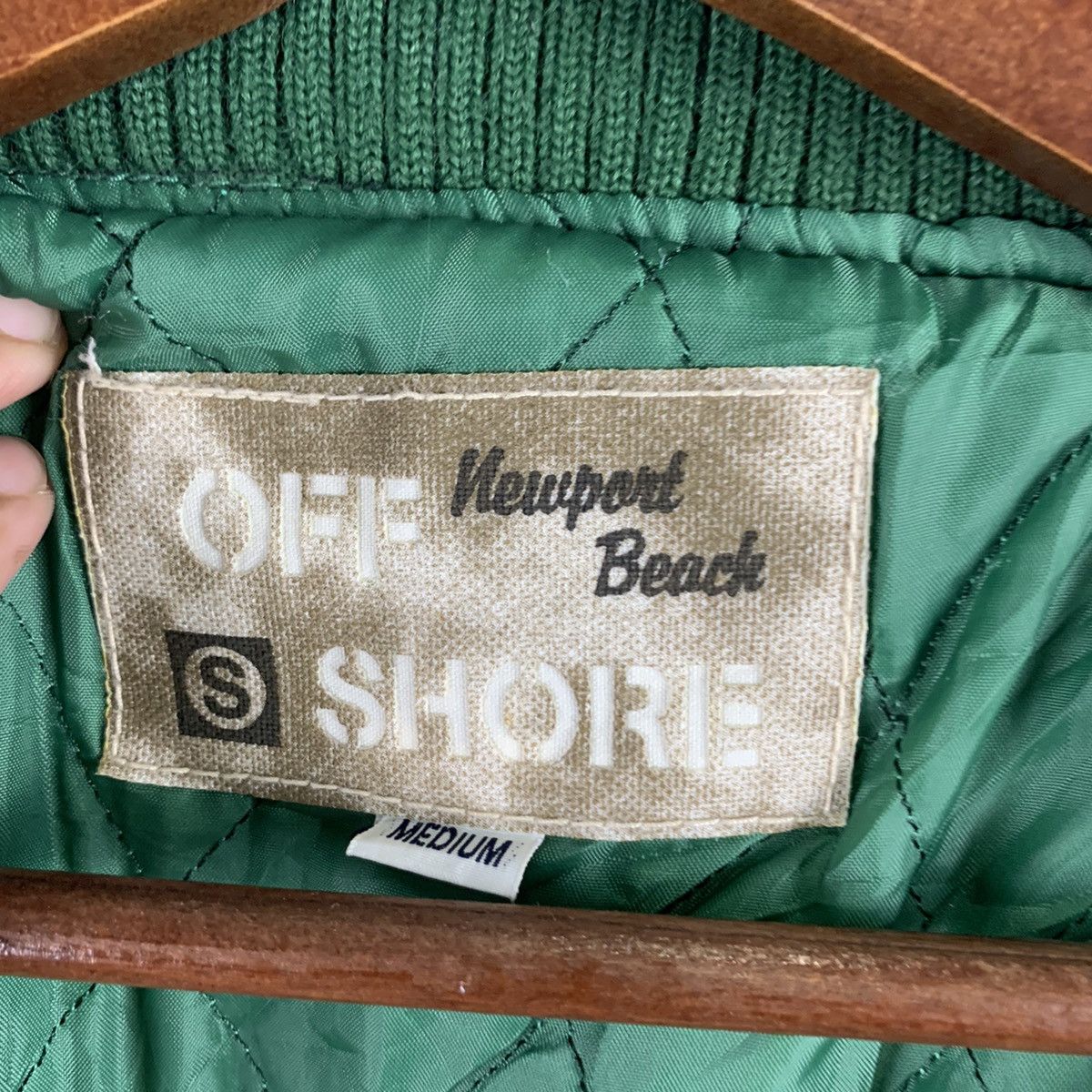 Japanese Brand × Vintage 🔥NS381🔥vintage OFF SHORE Green varsity jackets Size US M / EU 48-50 / 2 - 11 Thumbnail