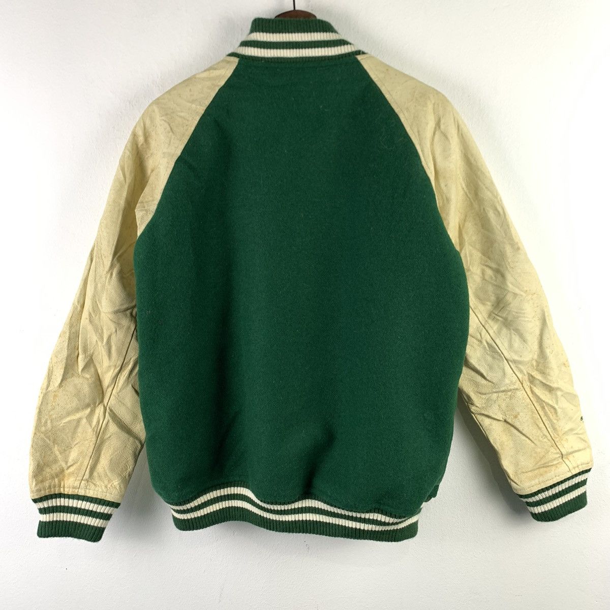 Japanese Brand × Vintage 🔥NS381🔥vintage OFF SHORE Green varsity jackets Size US M / EU 48-50 / 2 - 3 Thumbnail