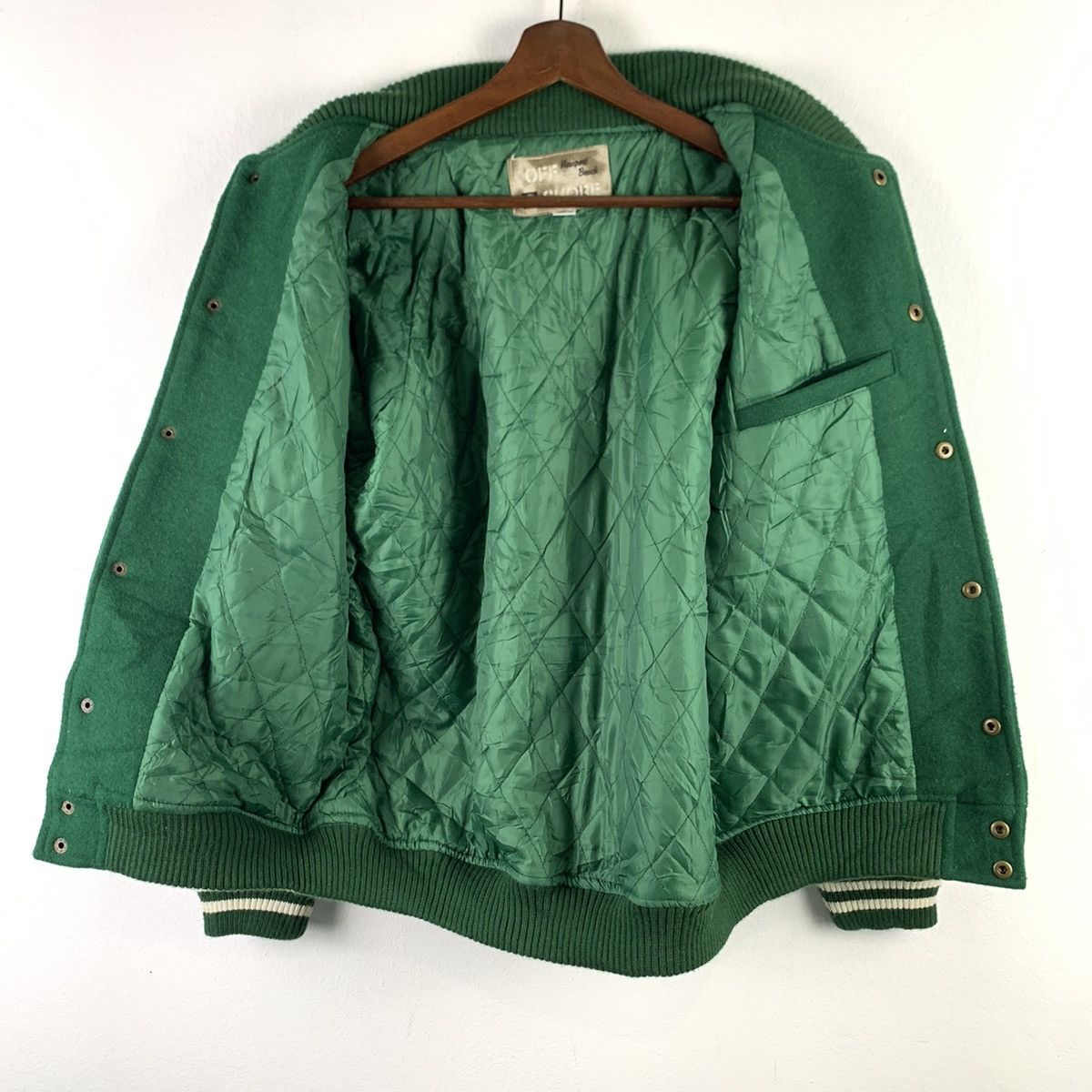 Japanese Brand × Vintage 🔥NS381🔥vintage OFF SHORE Green varsity jackets Size US M / EU 48-50 / 2 - 4 Thumbnail