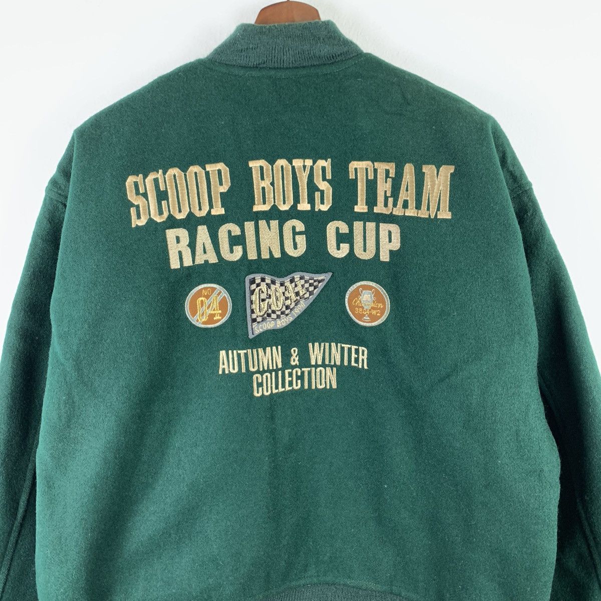 Japanese Brand 🔥NK133🔥Vintage SCOOP Boys Team Racing Cup varsity jackets Size US L / EU 52-54 / 3 - 2 Thumbnail