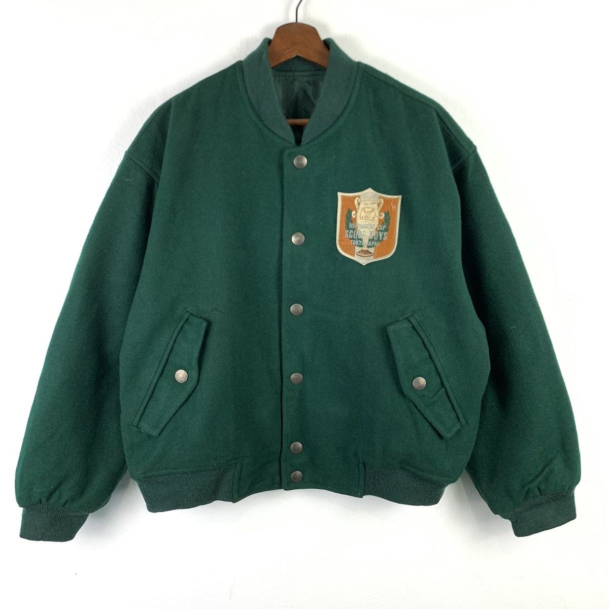 Japanese Brand 🔥NK133🔥Vintage SCOOP Boys Team Racing Cup varsity jackets Size US L / EU 52-54 / 3 - 3 Thumbnail