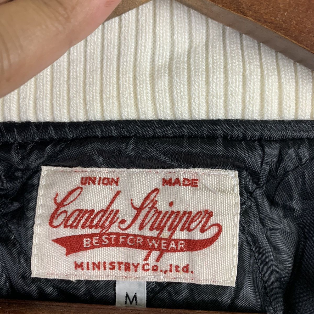Japanese Brand 🔥NK124🔥Union Made Candy Stripper wool varsity jackets Size US M / EU 48-50 / 2 - 6 Thumbnail
