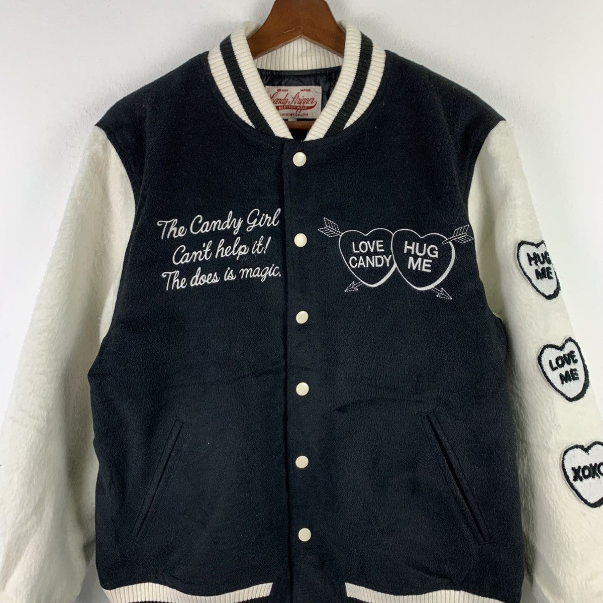 Japanese Brand 🔥NK124🔥Union Made Candy Stripper wool varsity jackets Size US M / EU 48-50 / 2 - 2 Thumbnail