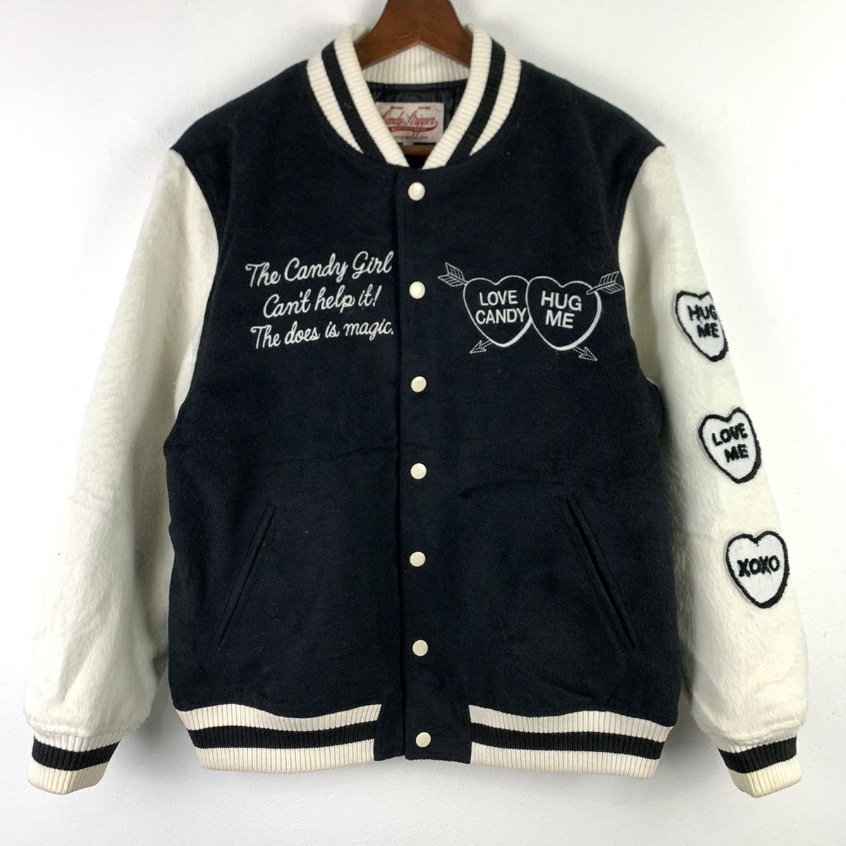 Japanese Brand 🔥NK124🔥Union Made Candy Stripper wool varsity jackets Size US M / EU 48-50 / 2 - 1 Thumbnail
