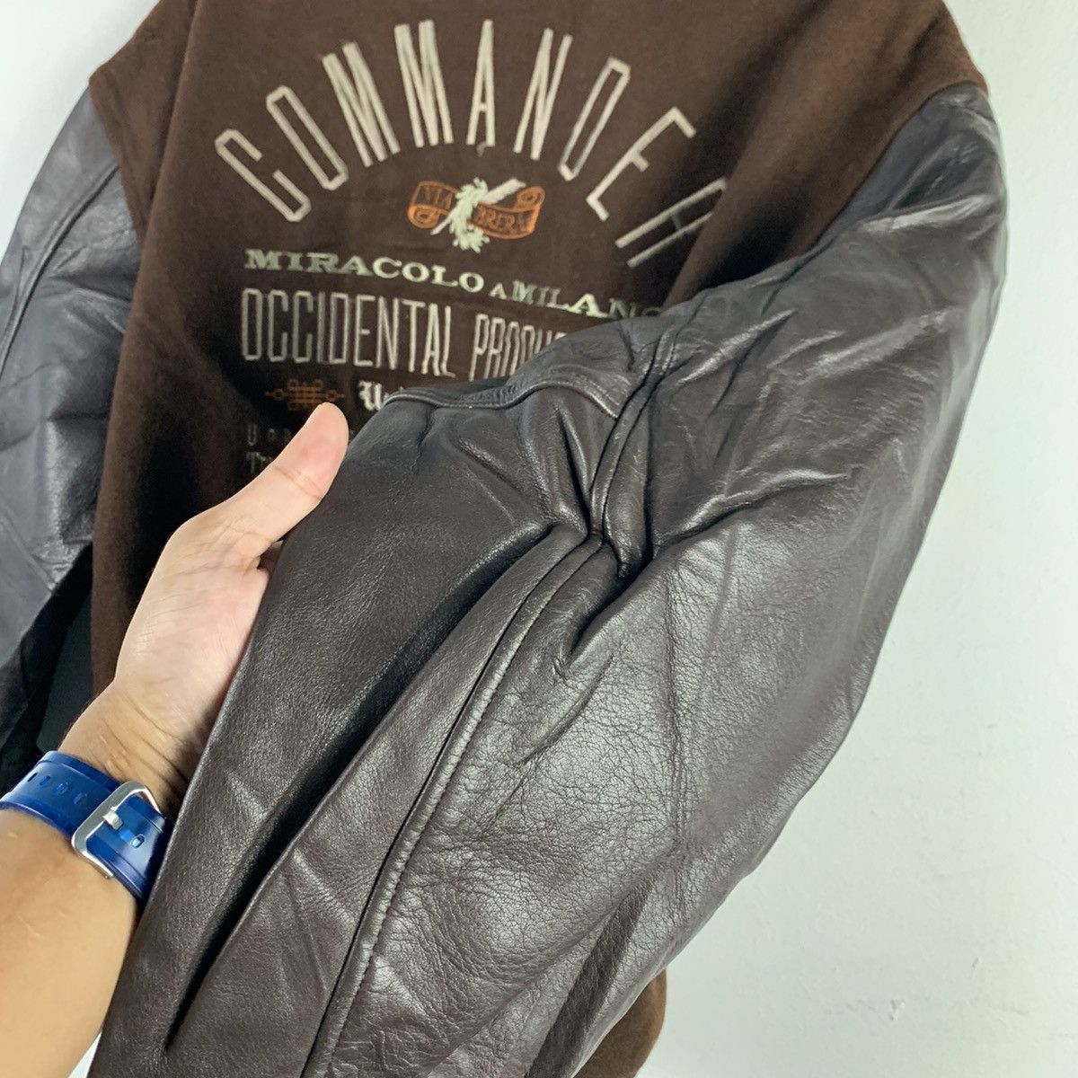 Japanese Brand × Vintage 🔥NK50🔥VIABRERA Commander Leather varsity jackets Size US L / EU 52-54 / 3 - 5 Thumbnail
