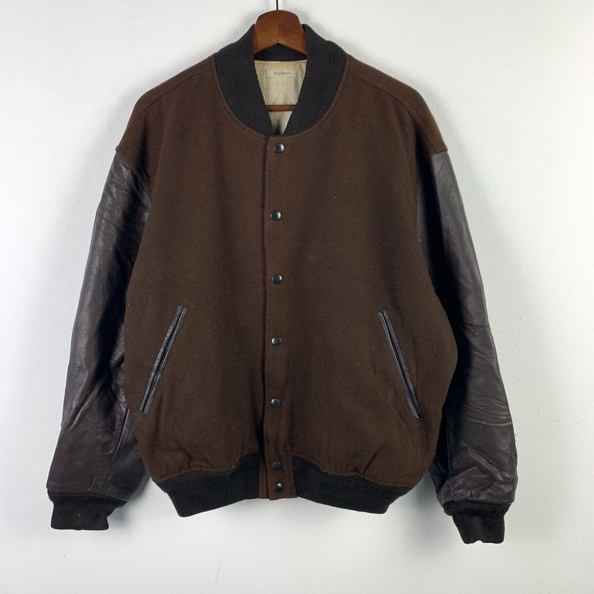 Japanese Brand × Vintage 🔥NK50🔥VIABRERA Commander Leather varsity jackets Size US L / EU 52-54 / 3 - 2 Thumbnail
