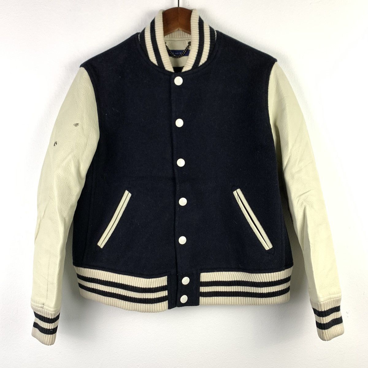 Japanese Brand 🔥NK22🔥Wool and Cashmete Leather varsity jackets Size US S / EU 44-46 / 1 - 1 Thumbnail