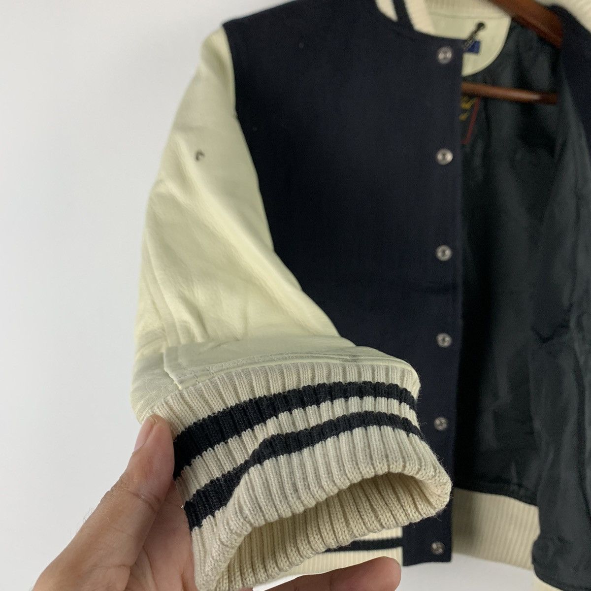 Japanese Brand 🔥NK22🔥Wool and Cashmete Leather varsity jackets Size US S / EU 44-46 / 1 - 6 Thumbnail