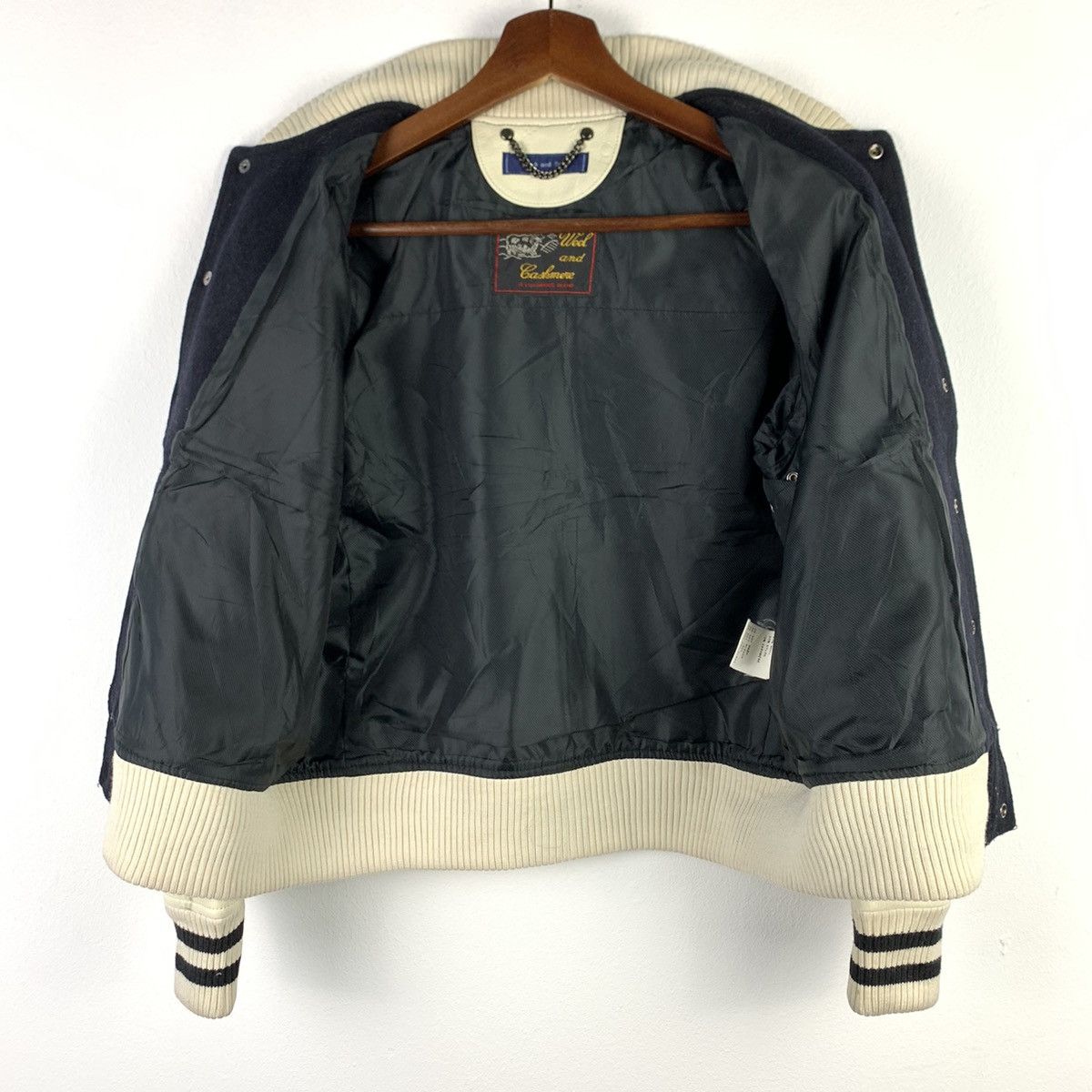 Japanese Brand 🔥NK22🔥Wool and Cashmete Leather varsity jackets Size US S / EU 44-46 / 1 - 3 Thumbnail
