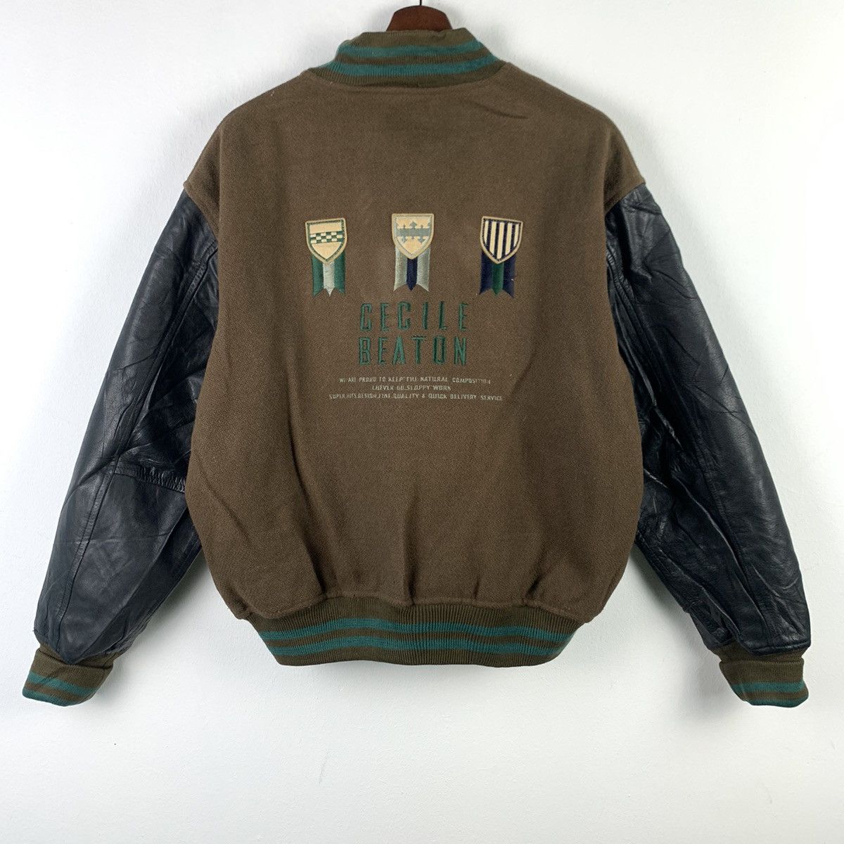Japanese Brand × Vintage 🔥NK24🔥Vintage CECILE BEATON Leather varsity jackets Size US M / EU 48-50 / 2 - 1 Thumbnail