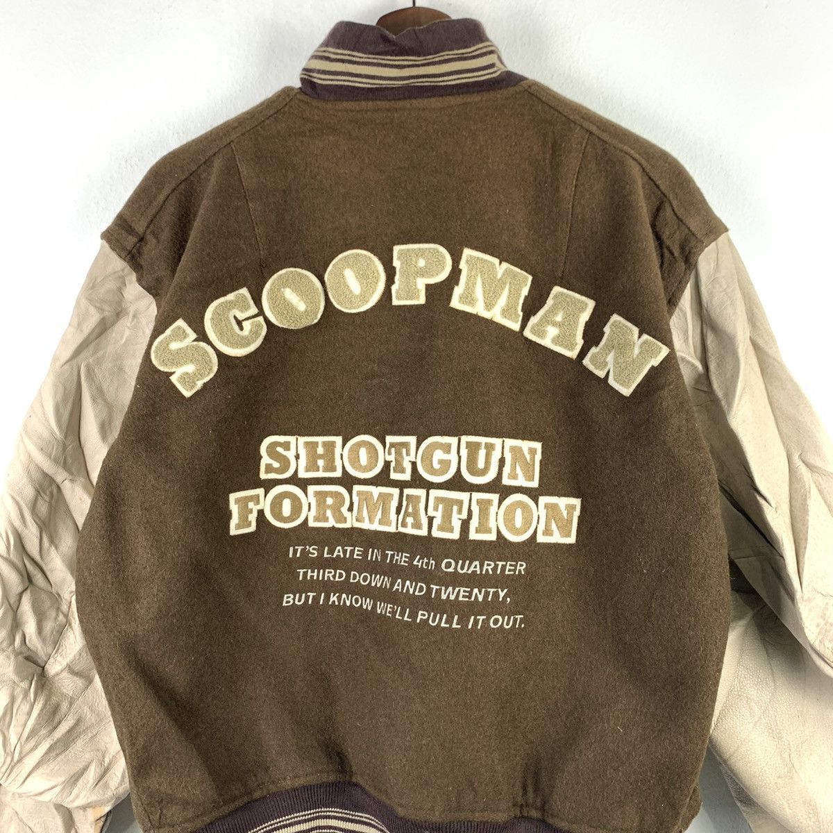 Japanese Brand × Vintage 🔥NK137🔥Vintage Scoop Man Shot Gun Leather varsity jackets Size US M / EU 48-50 / 2 - 2 Thumbnail