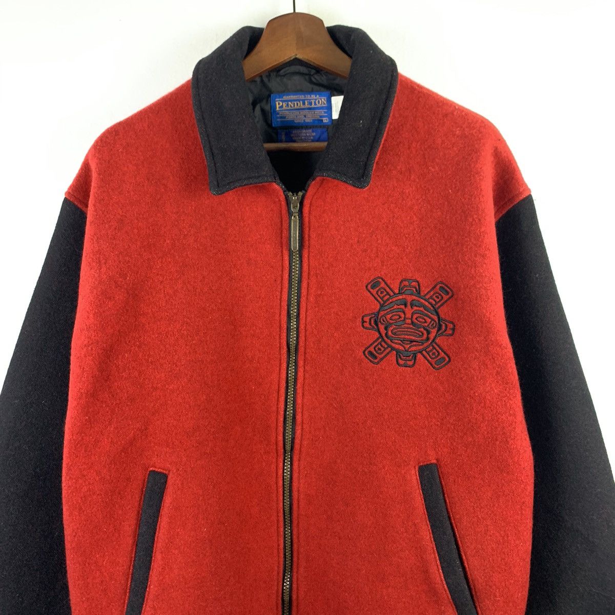 Pendleton × Vintage 🔥NK138🔥PENDLETON Wool nice design Red jackets Size US L / EU 52-54 / 3 - 4 Thumbnail