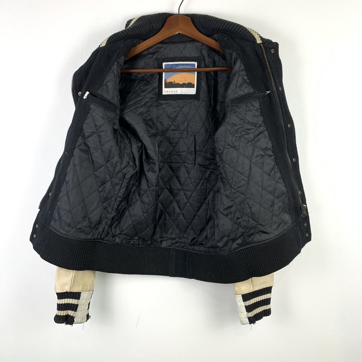 Japanese Brand × Vintage 🔥NEED GONE🔥NK3🔥ORAQLE Vintage Leather varsity Jackets Size US M / EU 48-50 / 2 - 4 Thumbnail