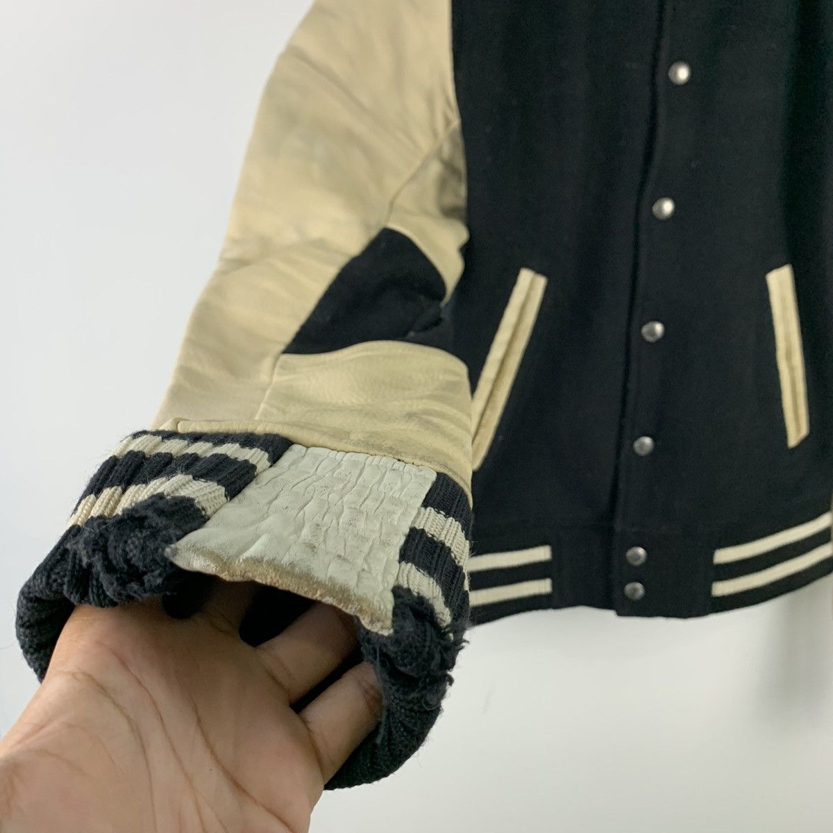 Japanese Brand × Vintage 🔥NEED GONE🔥NK3🔥ORAQLE Vintage Leather varsity Jackets Size US M / EU 48-50 / 2 - 6 Thumbnail