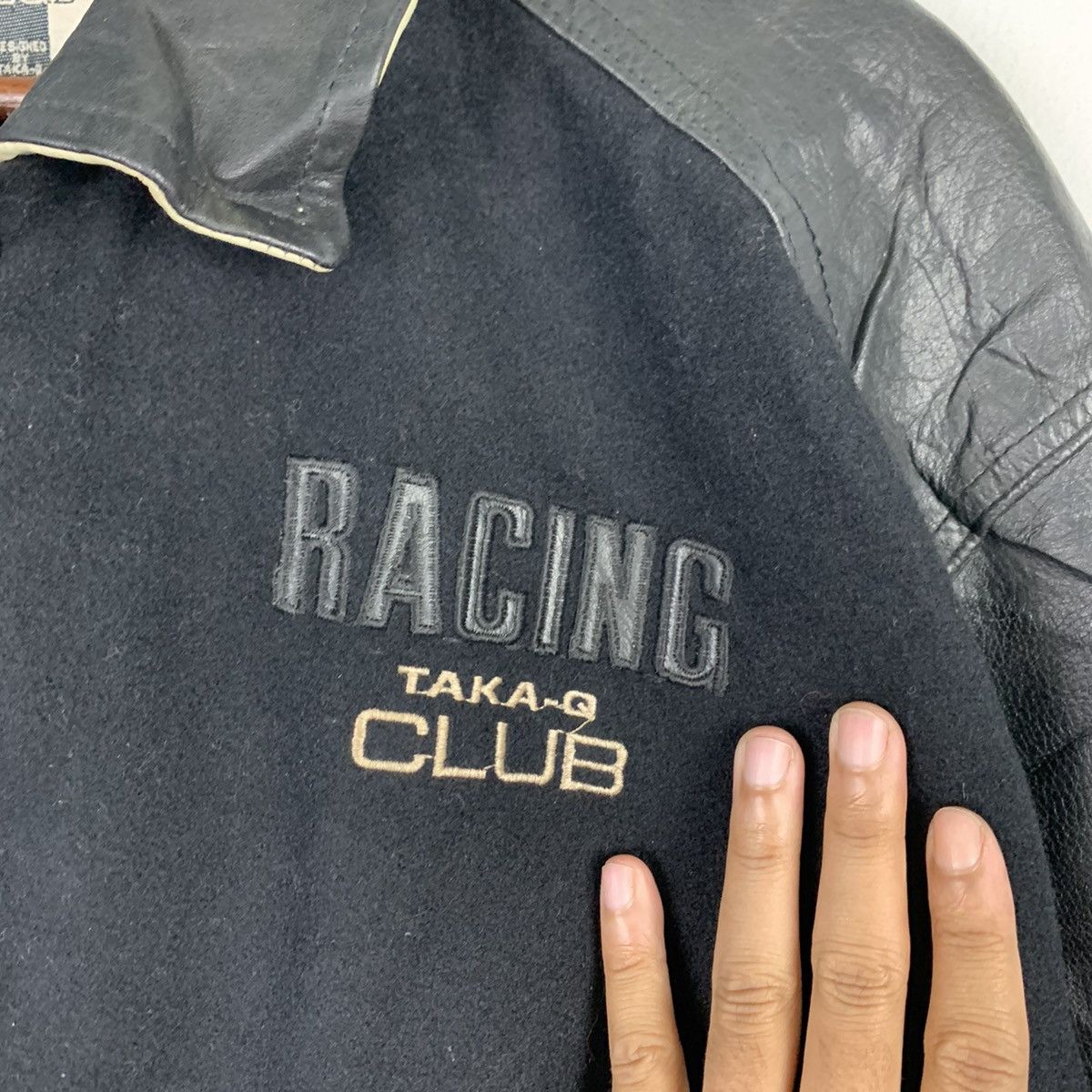 Vintage 🔥NK57🔥Vintage RACING CLUB TAKA-Q Leather Varsity jackets Size US M / EU 48-50 / 2 - 6 Thumbnail