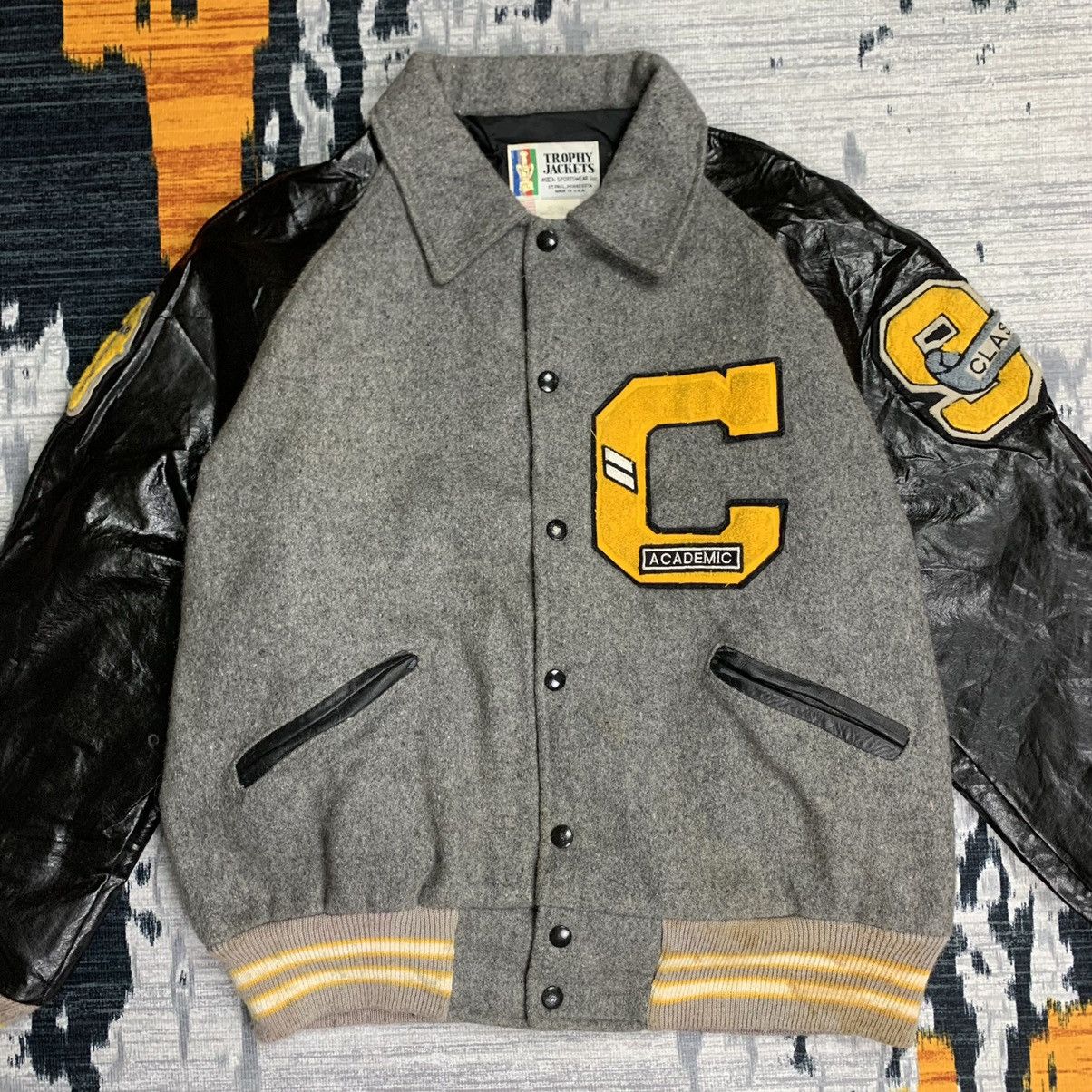 Trophy Clothing × Vintage 🔥NN13🔥Vintage TROPHY varsity jackets Size US L / EU 52-54 / 3 - 4 Thumbnail