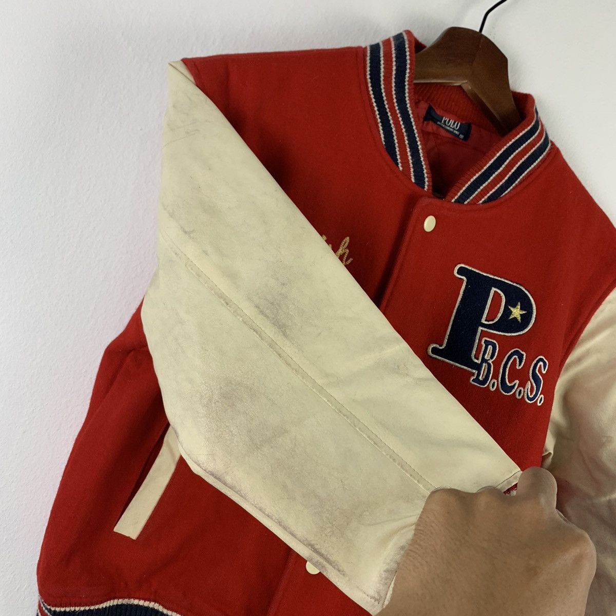 Polo Ralph Lauren 🔥NEED GONE🔥NK13🔥PoLo children Pu Leather varsity jacket Size US S / EU 44-46 / 1 - 6 Thumbnail