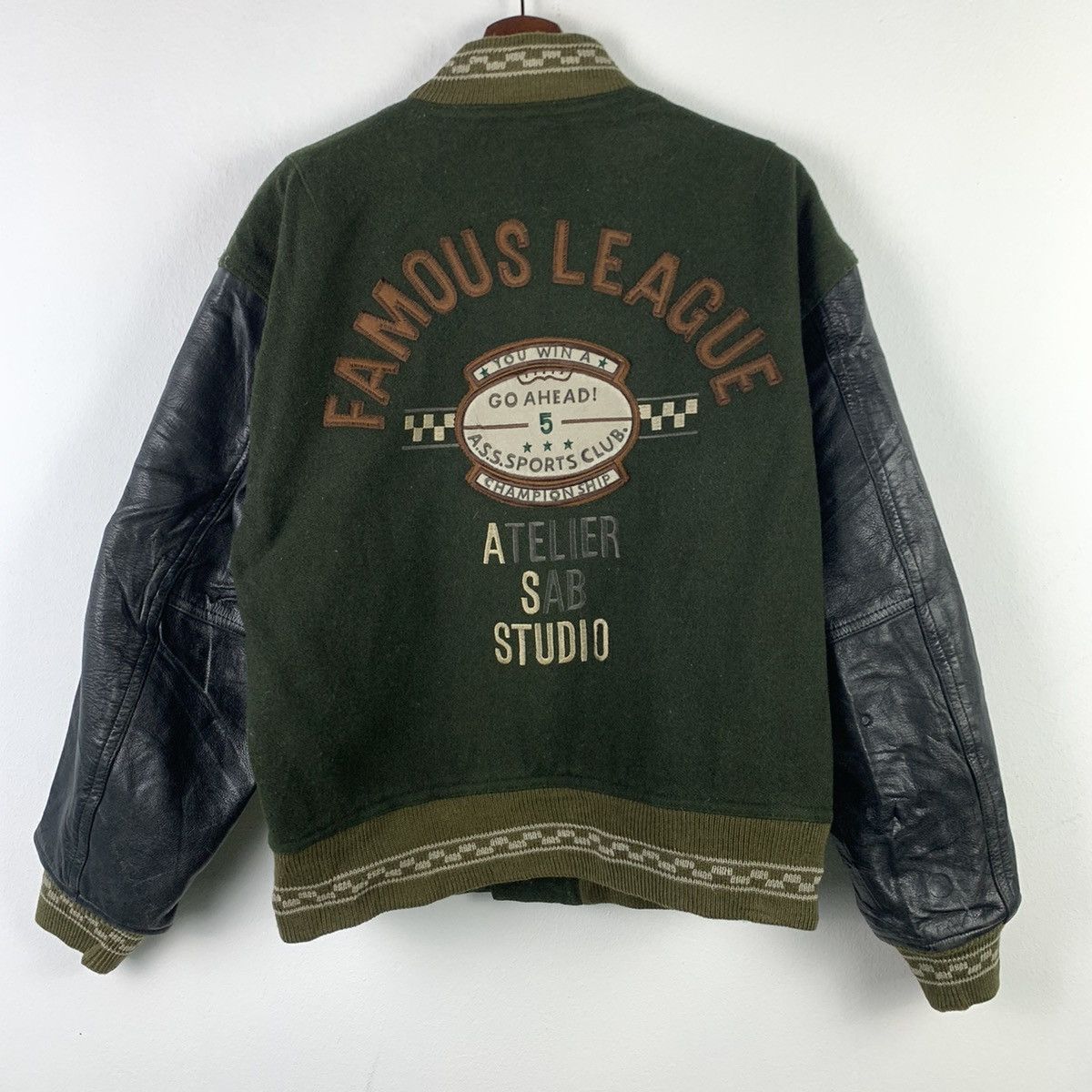 Japanese Brand × Vintage 🔥NK27🔥Vintage AS.Studio big logos Leather varsity jacket Size US M / EU 48-50 / 2 - 1 Thumbnail