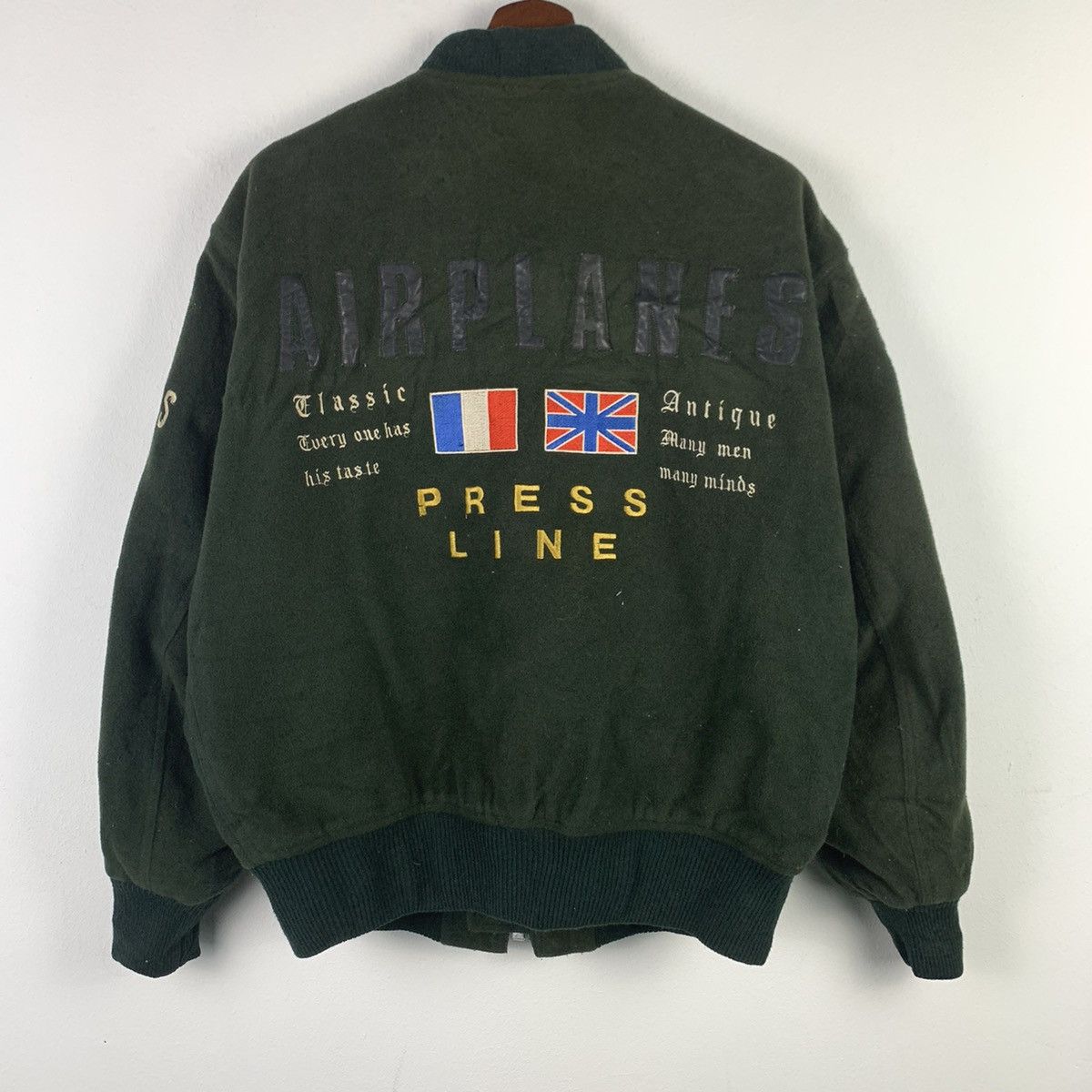 Japanese Brand × Vintage 🔥NS305🔥VTG HOMME VOLAGE wool AIR PLANES varsity jackets Size US M / EU 48-50 / 2 - 1 Thumbnail
